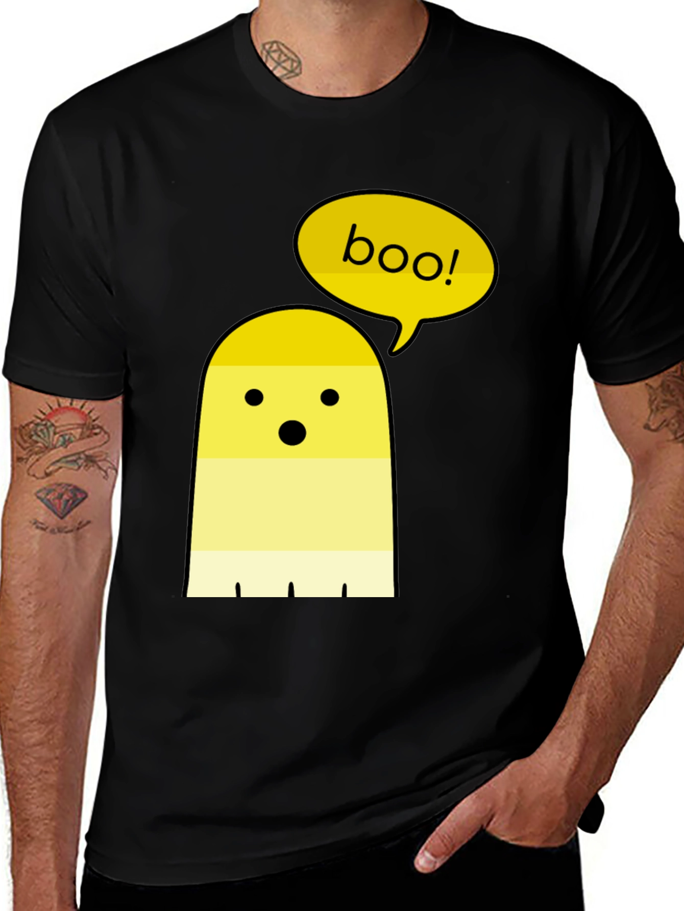 Variant 23 of Boo! Ghost Graphic Black T-Shirt