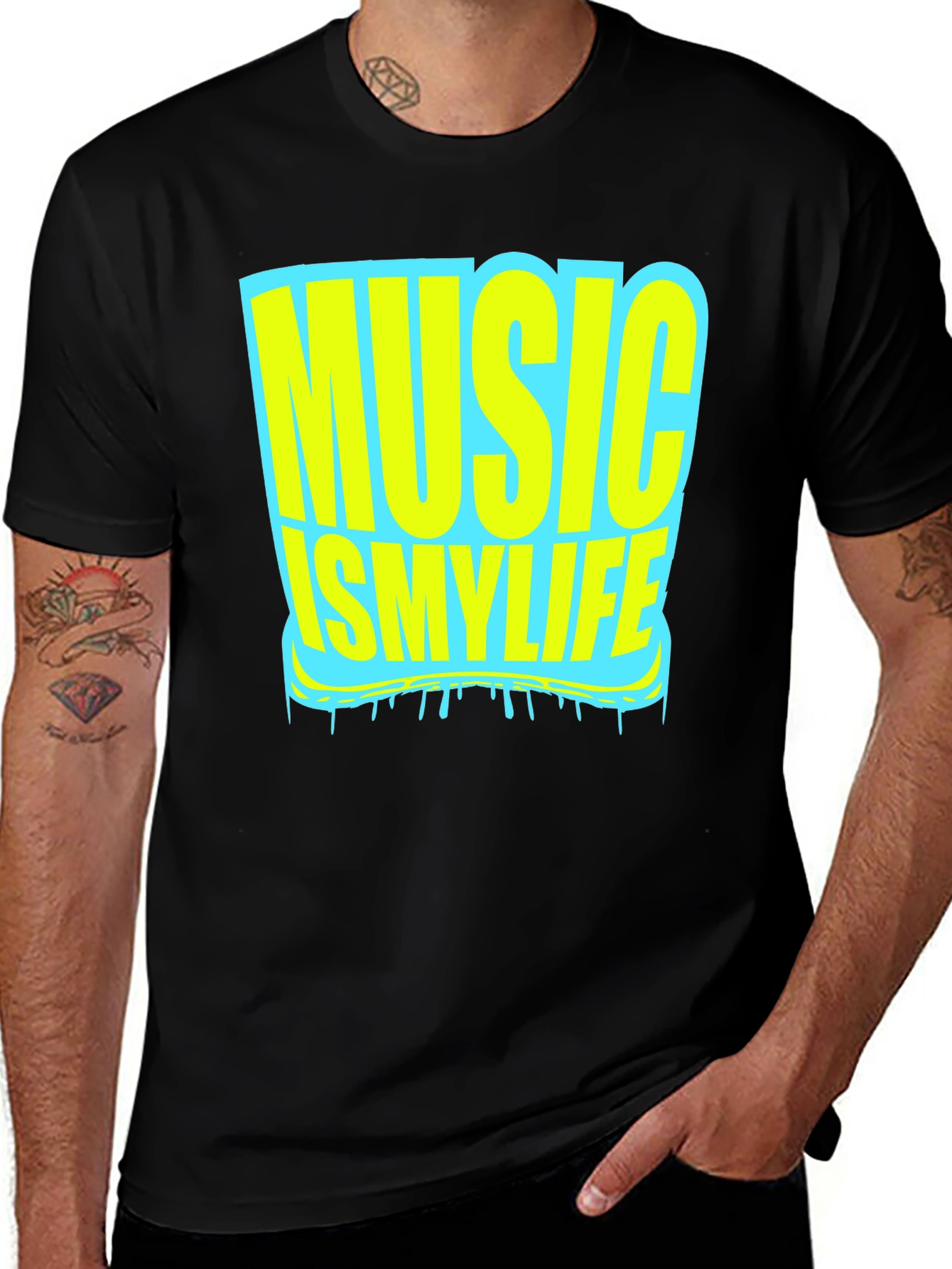 Variant 2 of Music is My Life Graphic Print T-Shirt