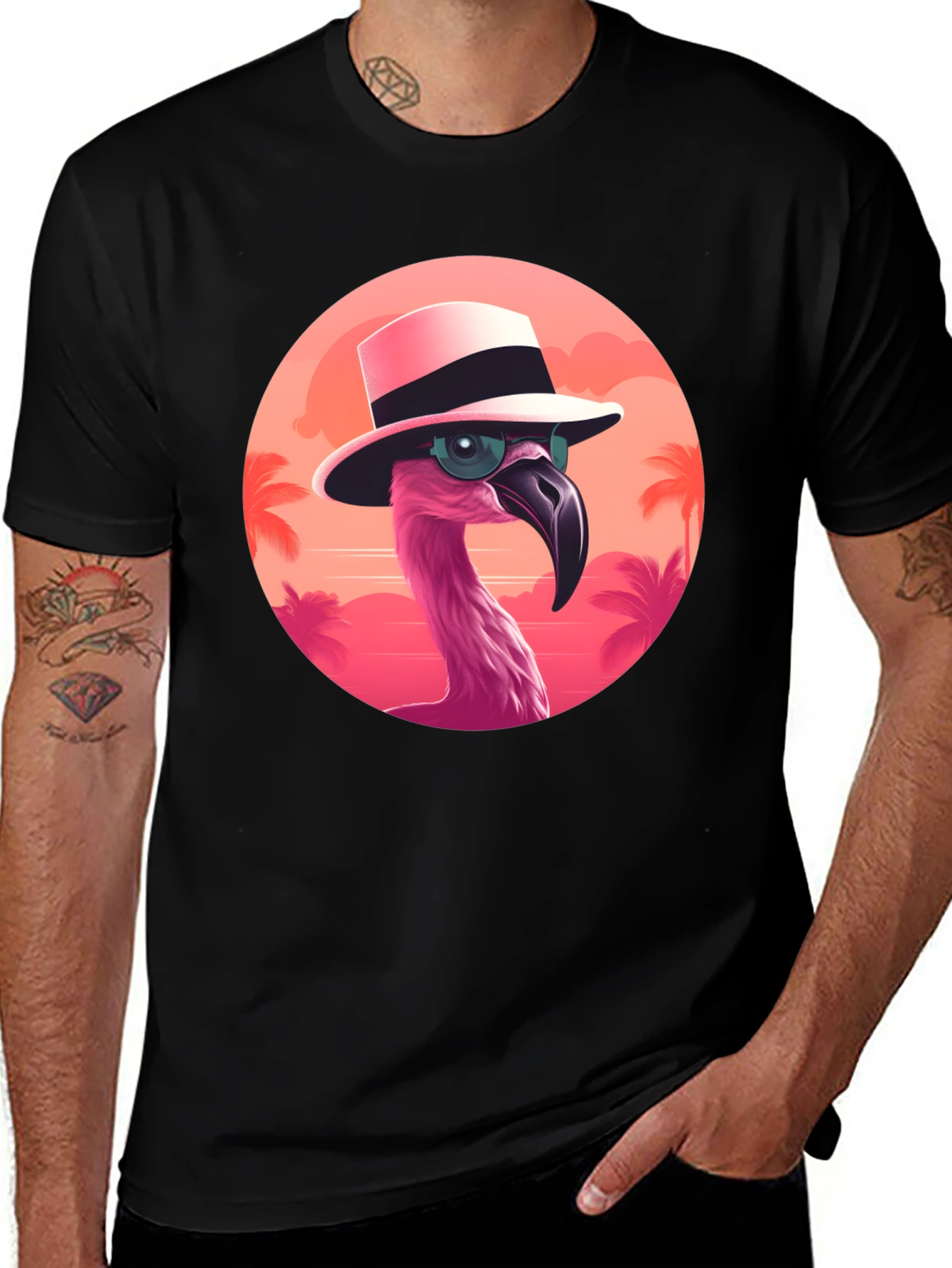 Variant 17 of Cool Flamingo Graphic Tee - Summer Vibes