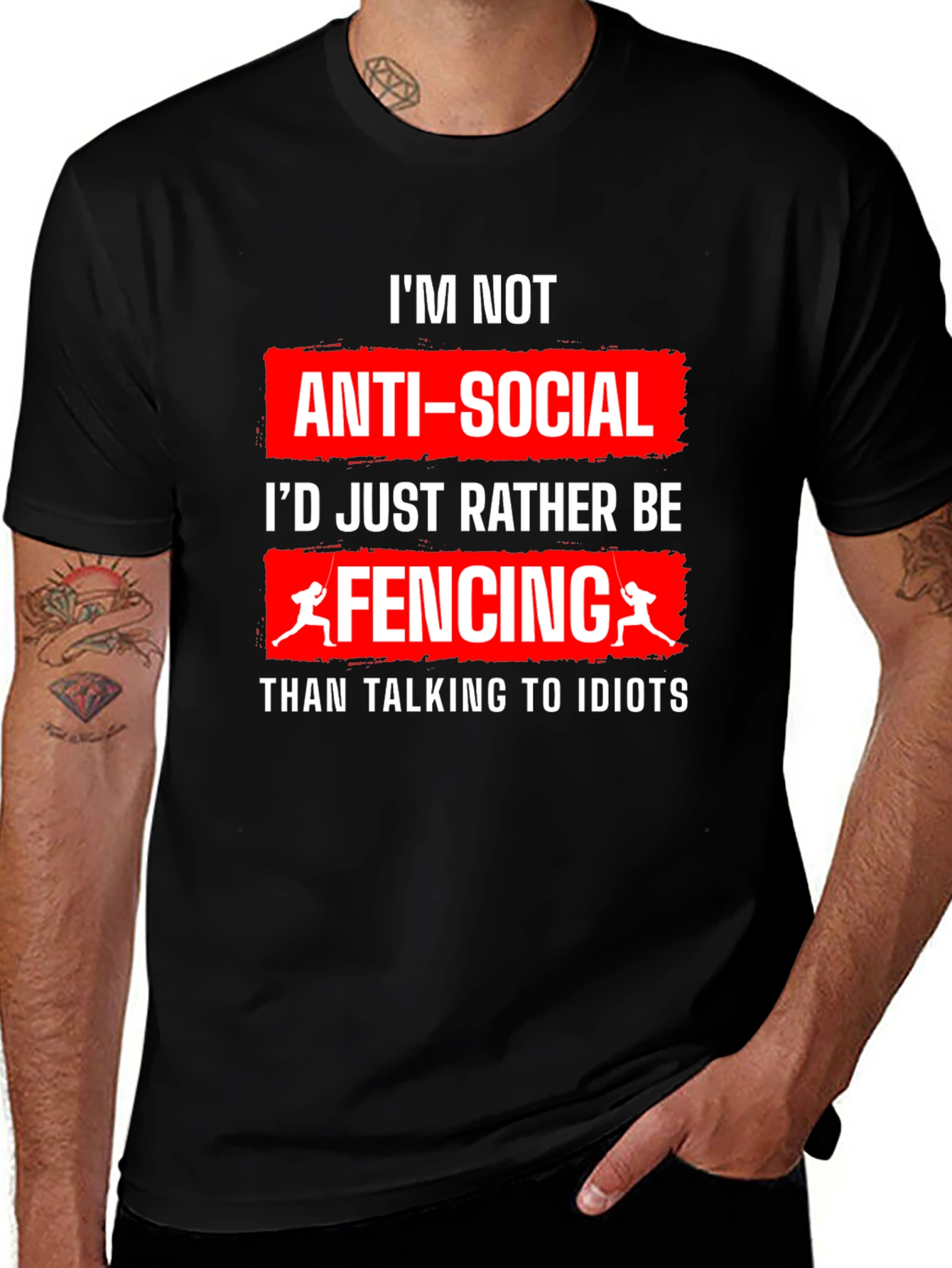 Anti-Social Fencing T-Shirt - Funny Fencer Tee