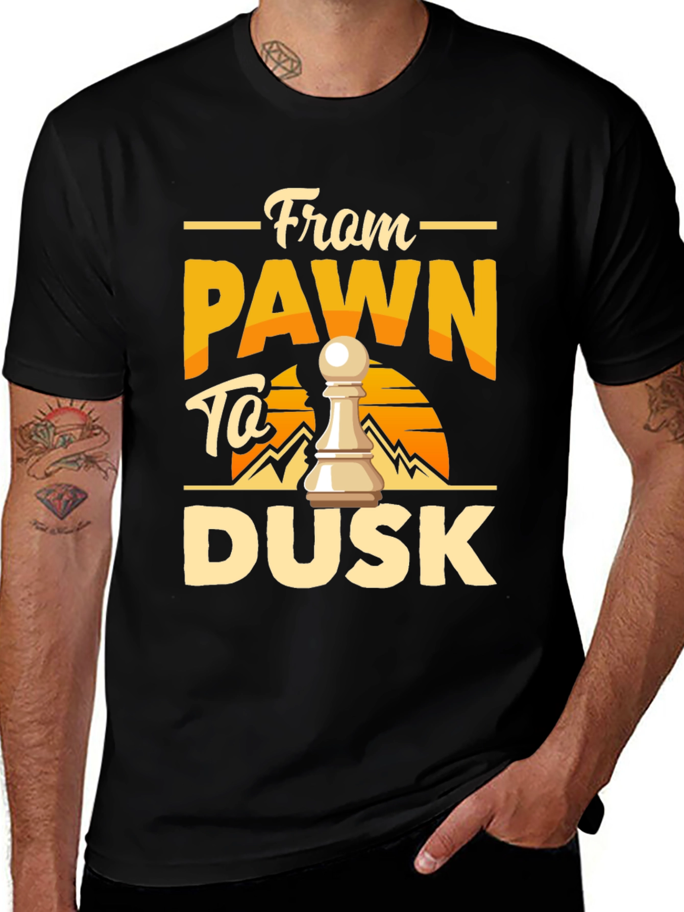 Variant 3 of From Pawn To Dusk Chess T-Shirt