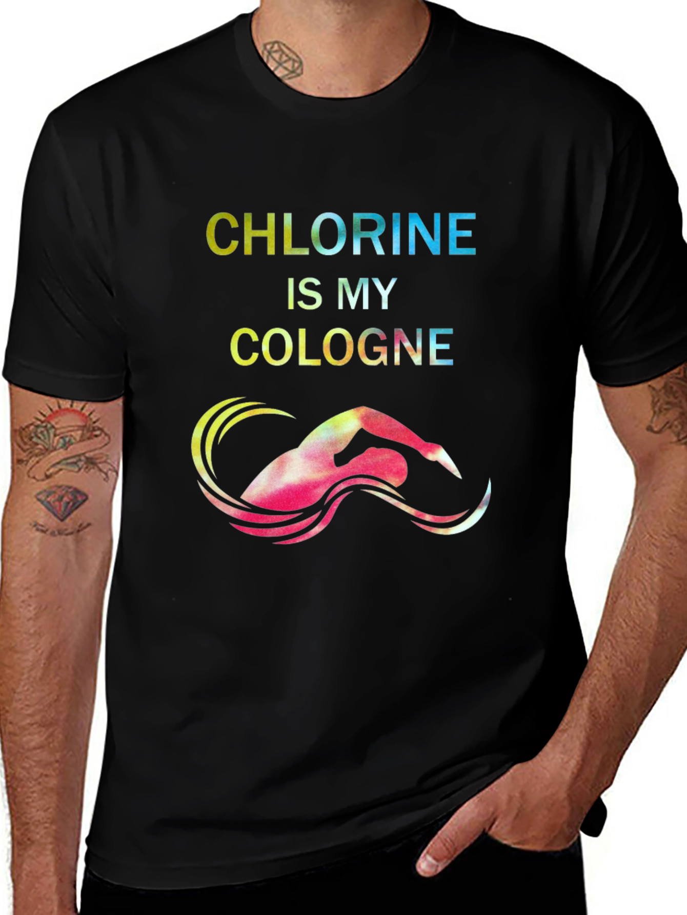 Variant 9 of Chlorine is My Cologne Swimmer Graphic T-Shirt