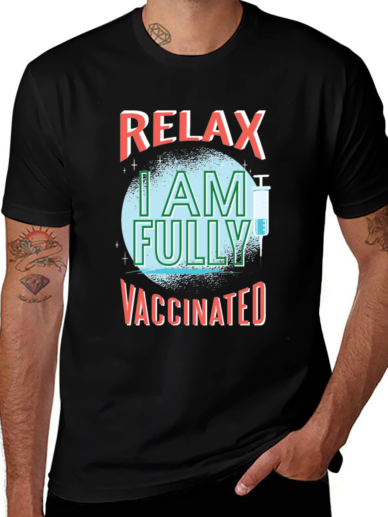 Variant 3 of Relax I Am Fully Vaccinated Graphic Tee