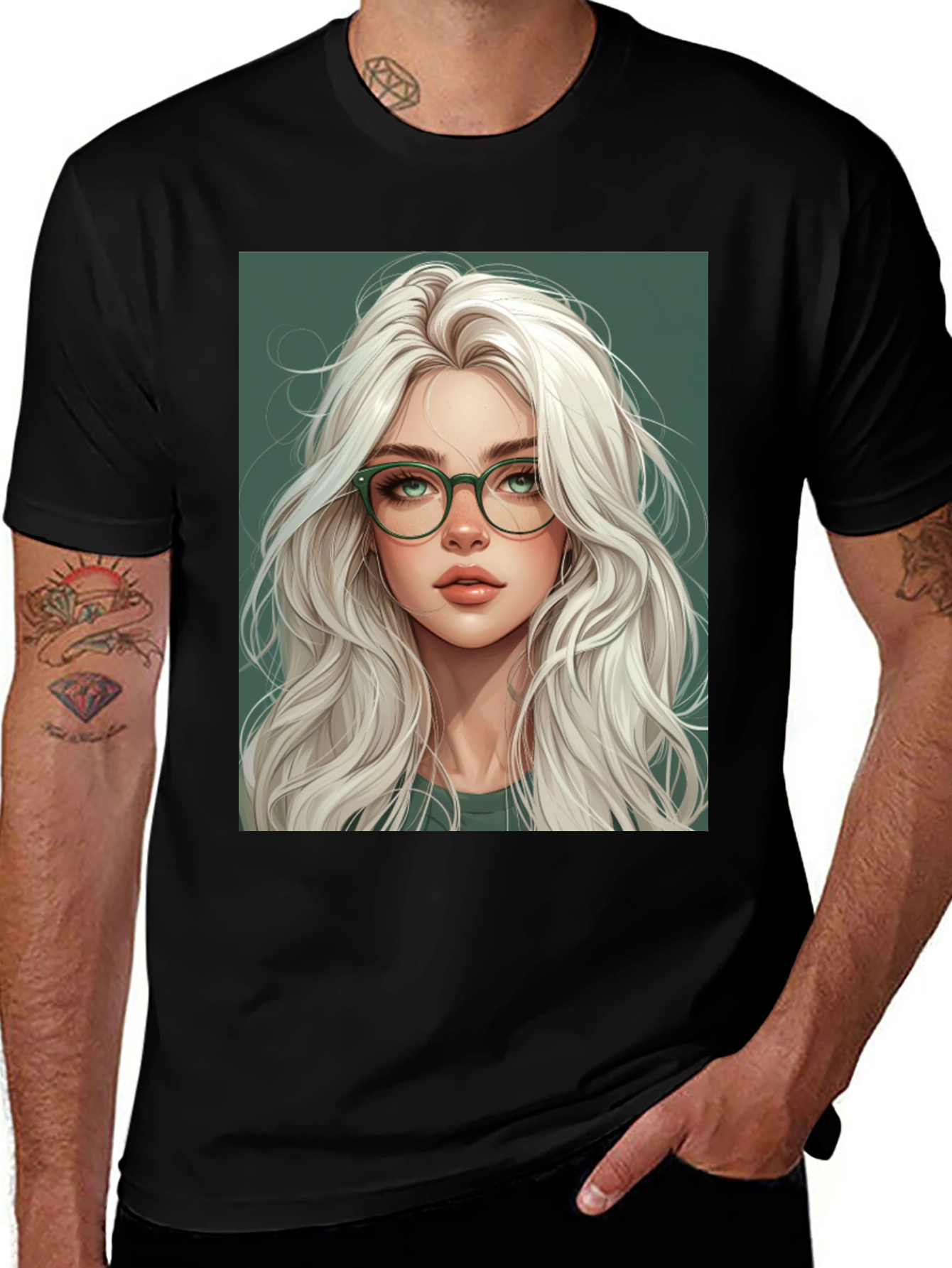 Variant 5 of Stylish Woman Portrait Graphic Tee