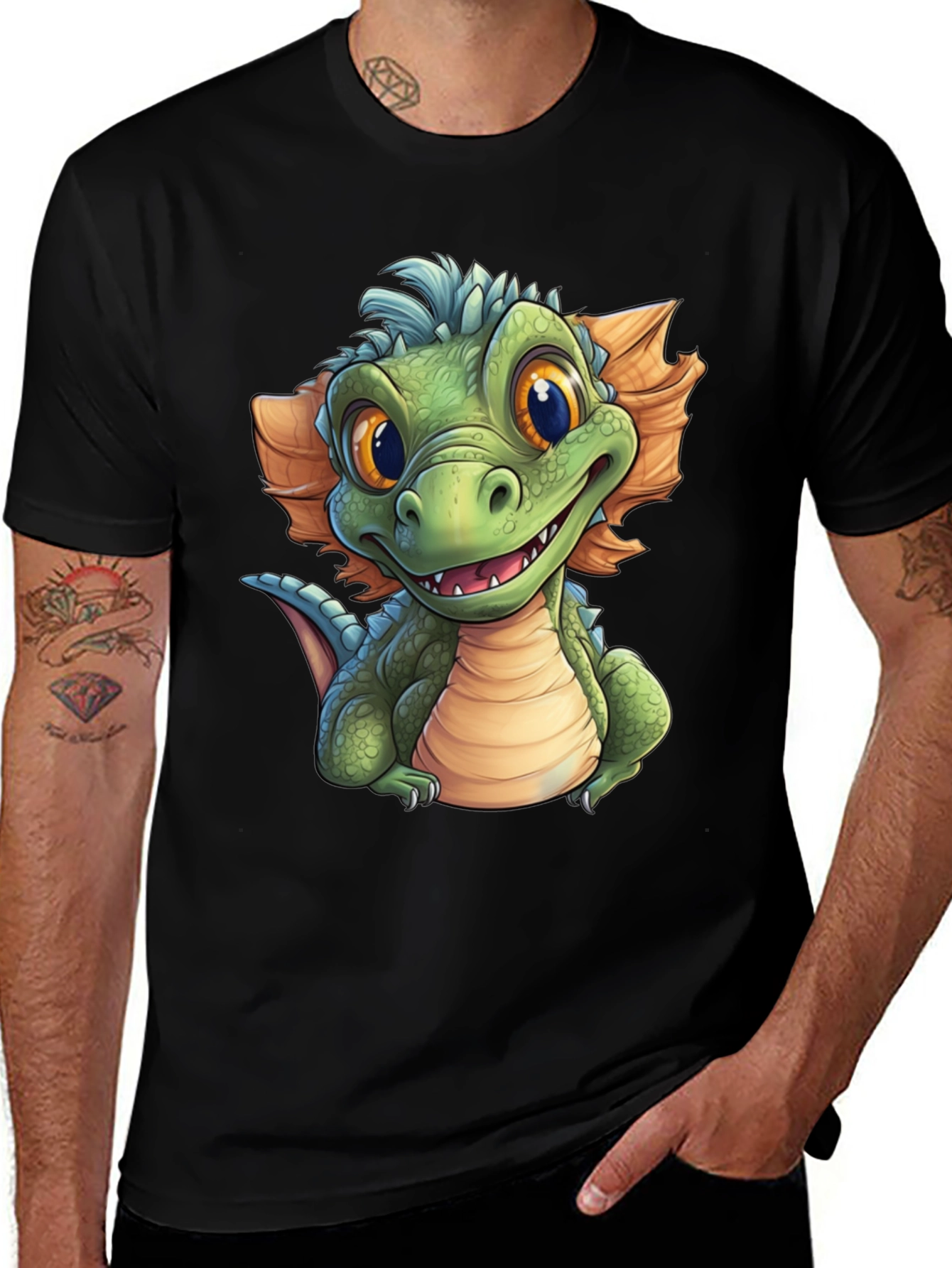 Variant 16 of Cartoon Dragon Graphic T-Shirt - Fun & Unique Design