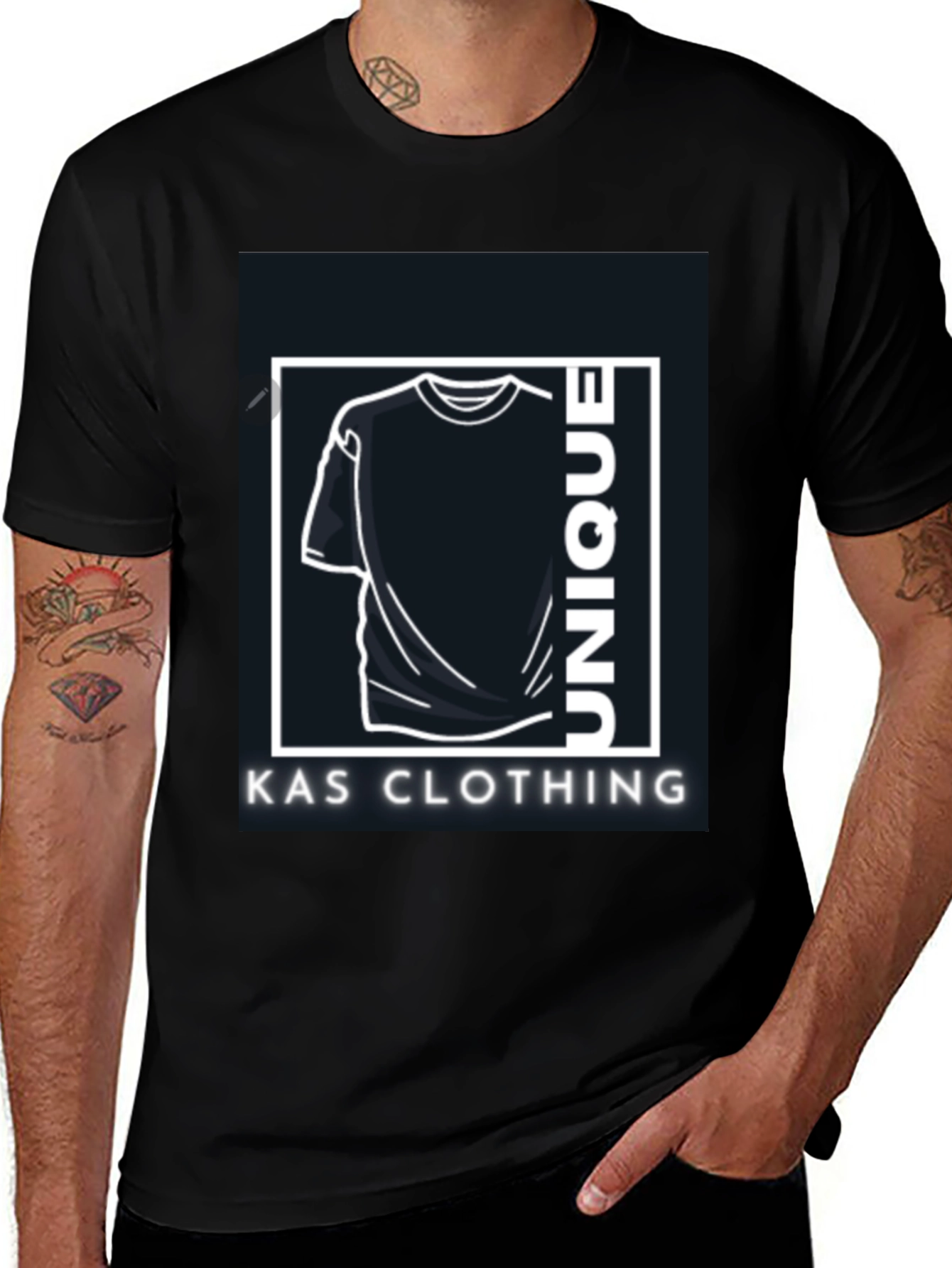 Variant 4 of Unique KAS Clothing Black Graphic Tee