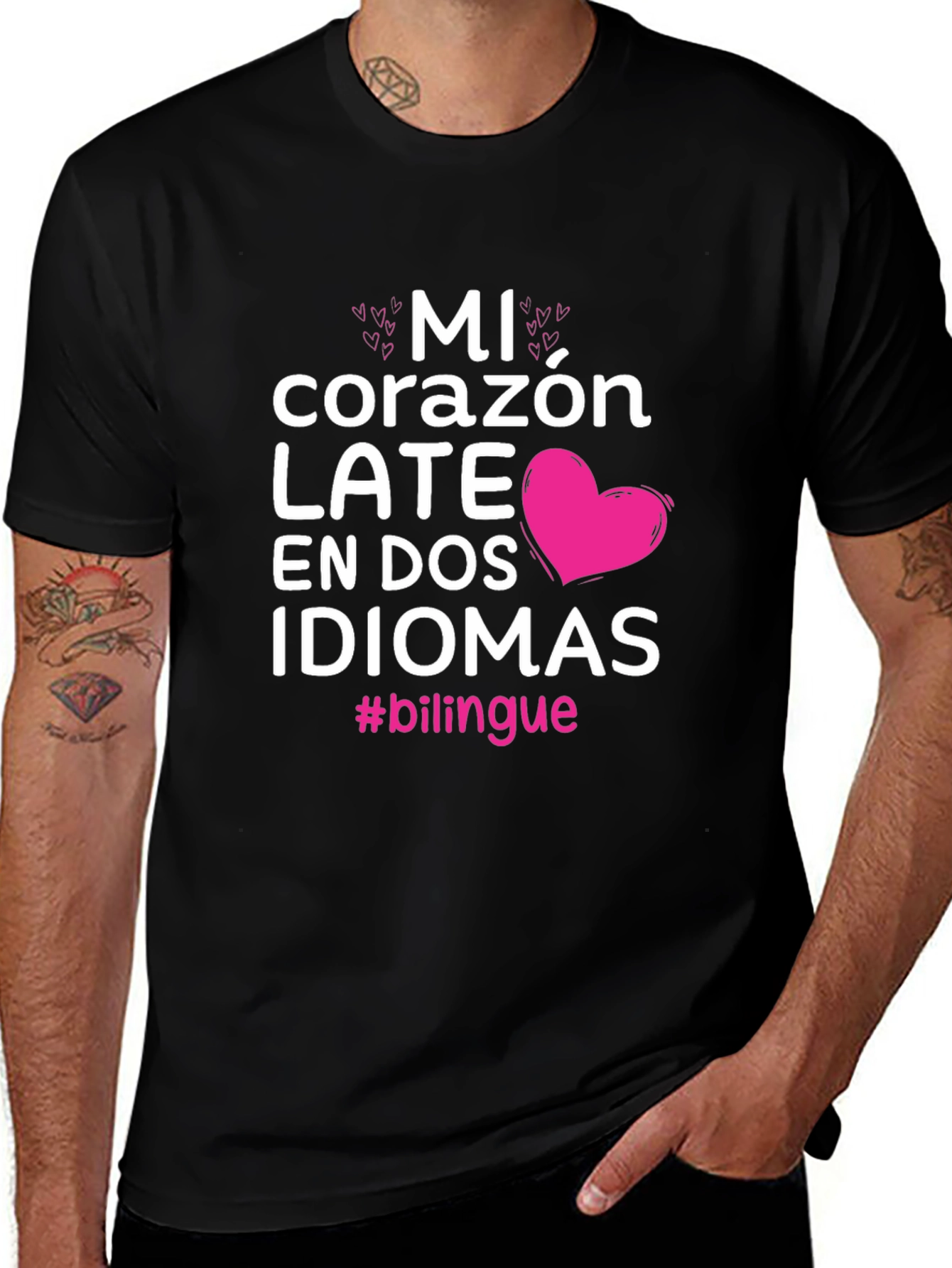 Bilingual Heart Graphic T-Shirt - Mi Corazon Late
