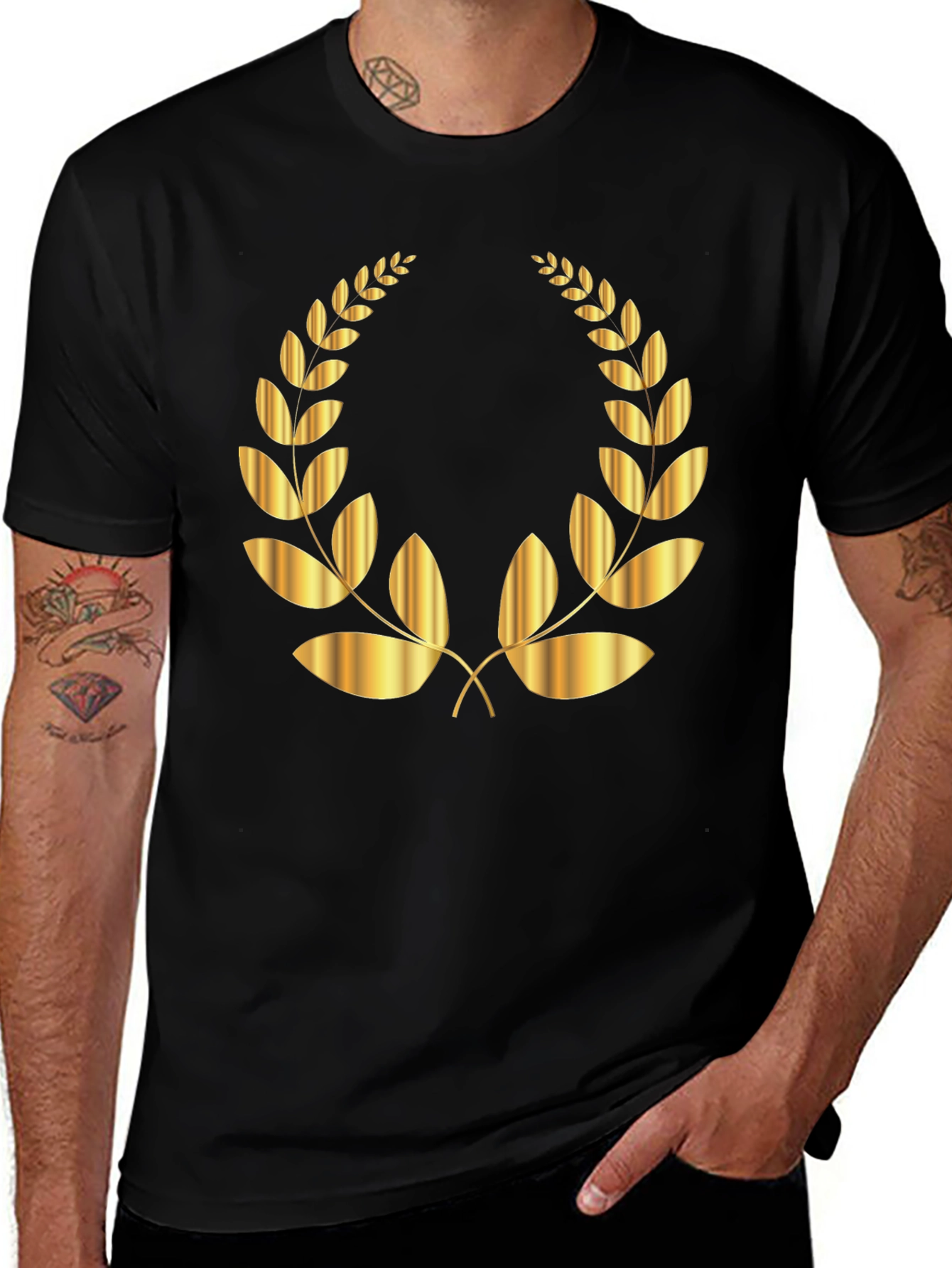 Variant 25 of Golden Laurel Wreath Black T-Shirt