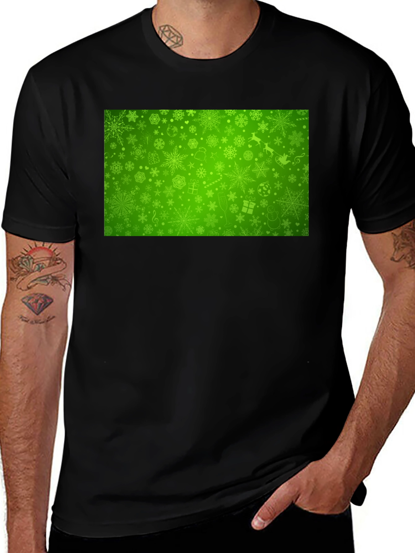 Festive Green Christmas T-Shirt