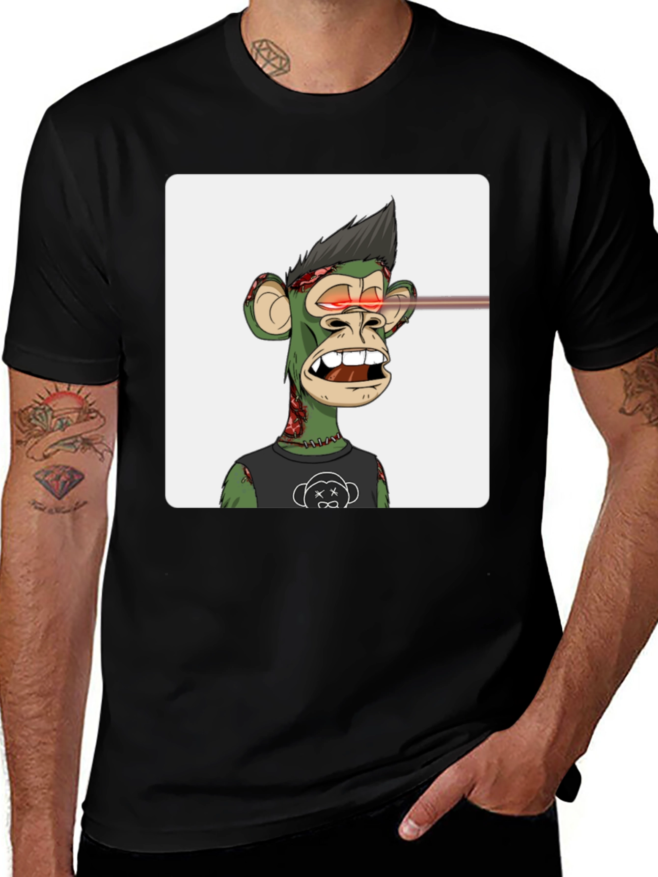 Bored Ape NFT Graphic T-Shirt - Black