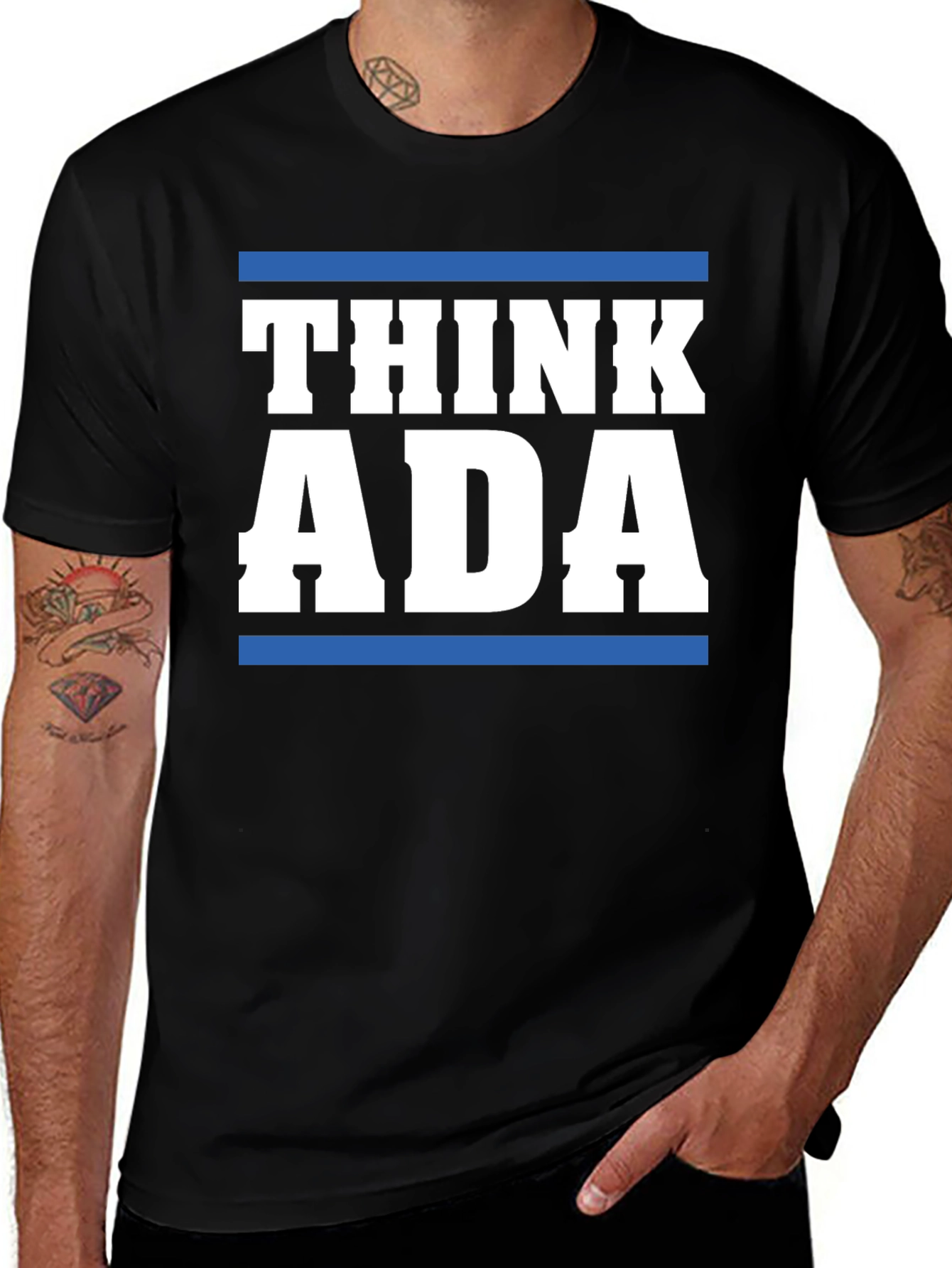 Variant 24 of Think ADA T-Shirt - Men's Black Graphic Tee