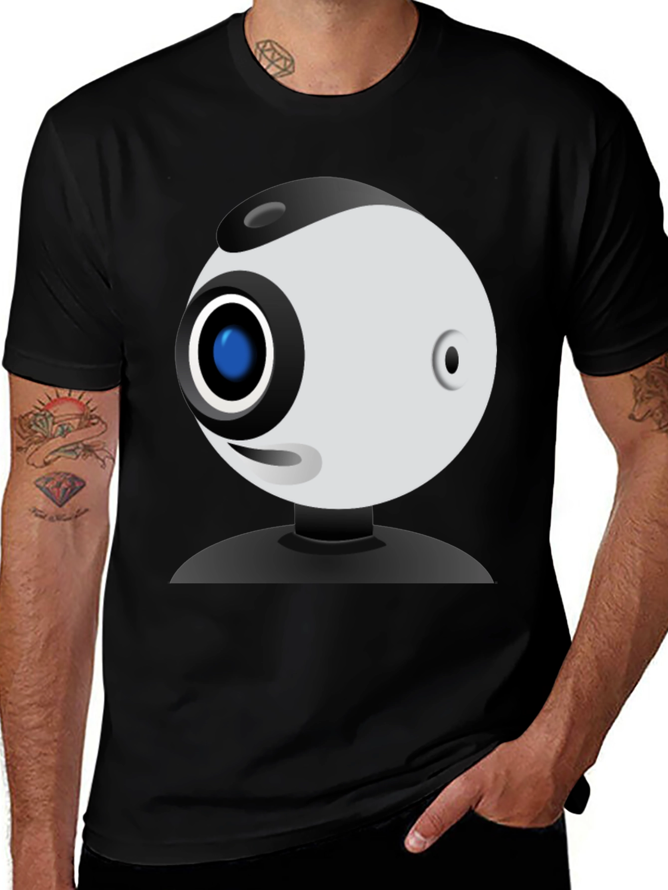 Variant 17 of Webcam Graphic Black T-Shirt