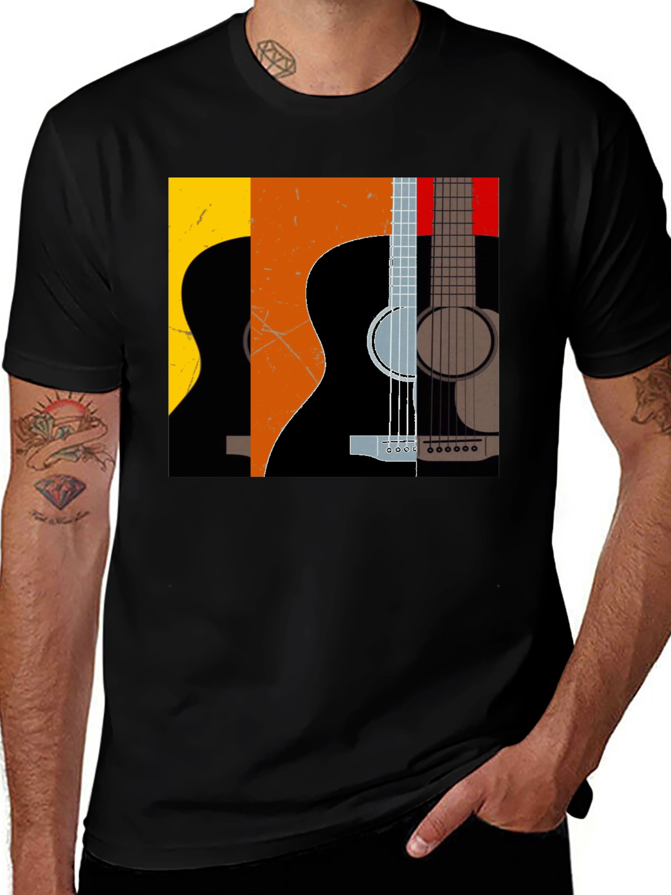 Variant 4 of Retro Guitar Graphic Tee - Music Lover's T-Shirt