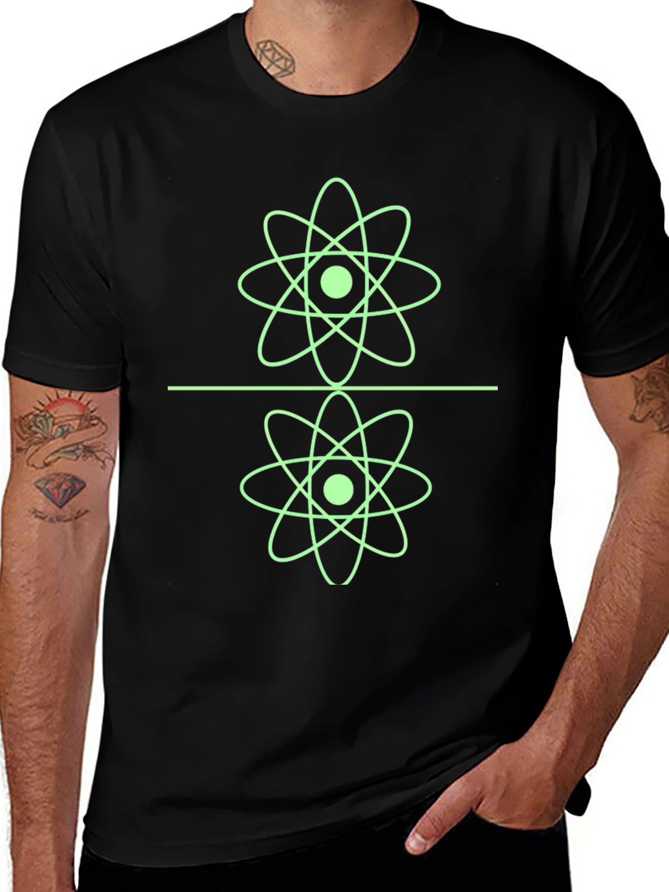 Black Cool Atom Graphic Tee - Black main image