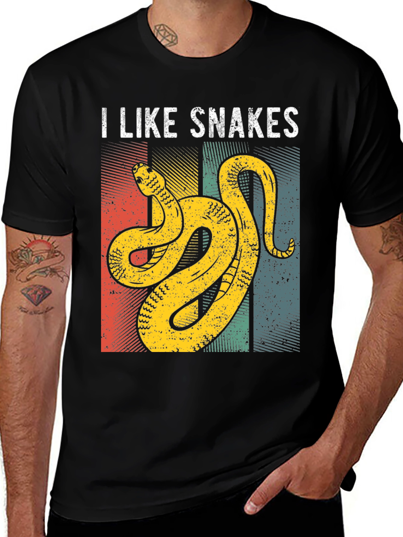 Variant 16 of I Like Snakes T-Shirt Retro Graphic Design