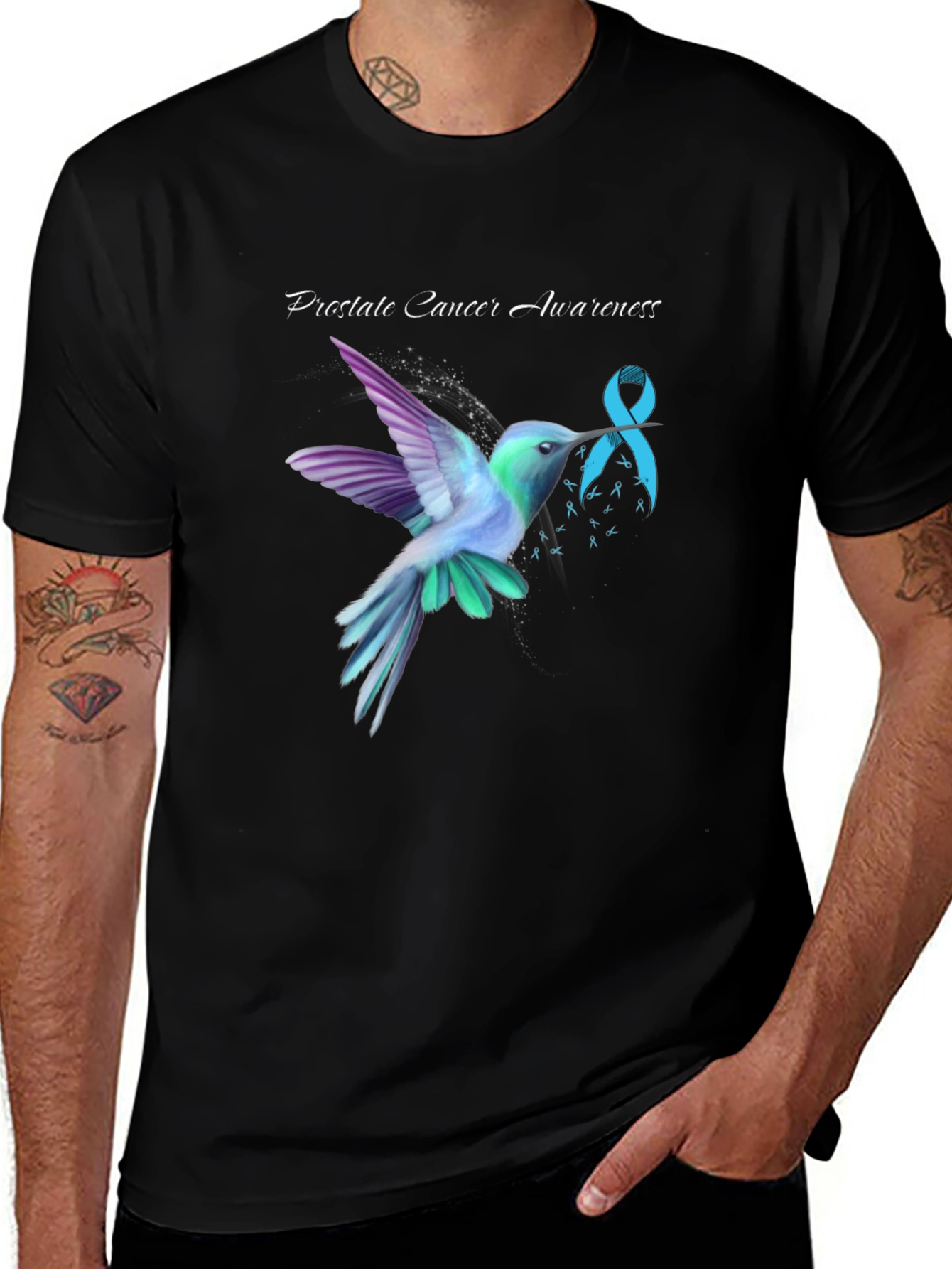 Variant 5 of Prostate Cancer Awareness Hummingbird T-Shirt