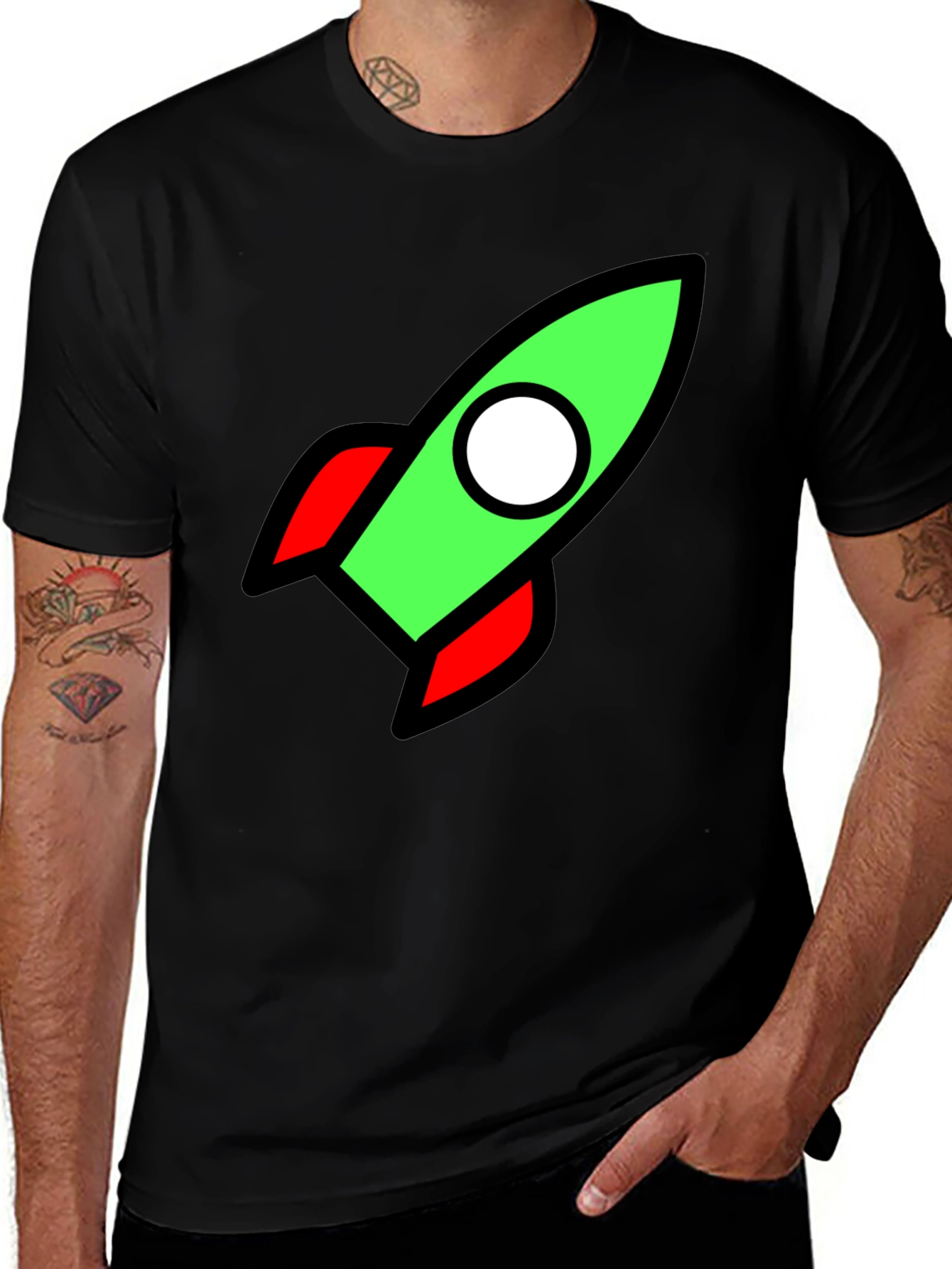 Variant 16 of Rocket Graphic Black T-Shirt