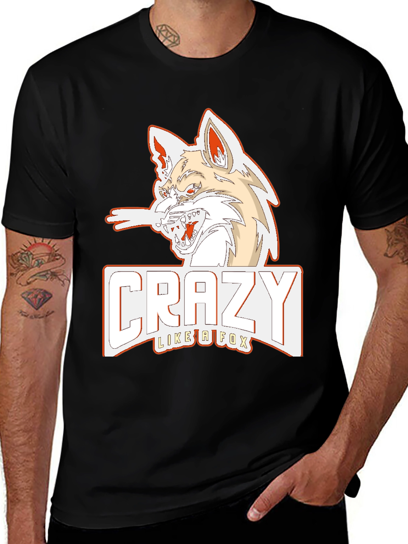 Variant 7 of Crazy Like a Fox Graphic Tee - Black