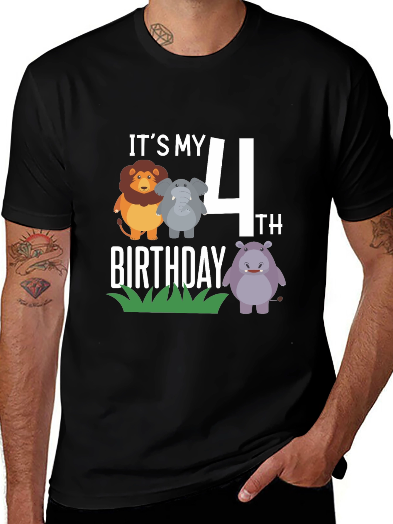It's My 4th Birthday Safari Animal Shirt