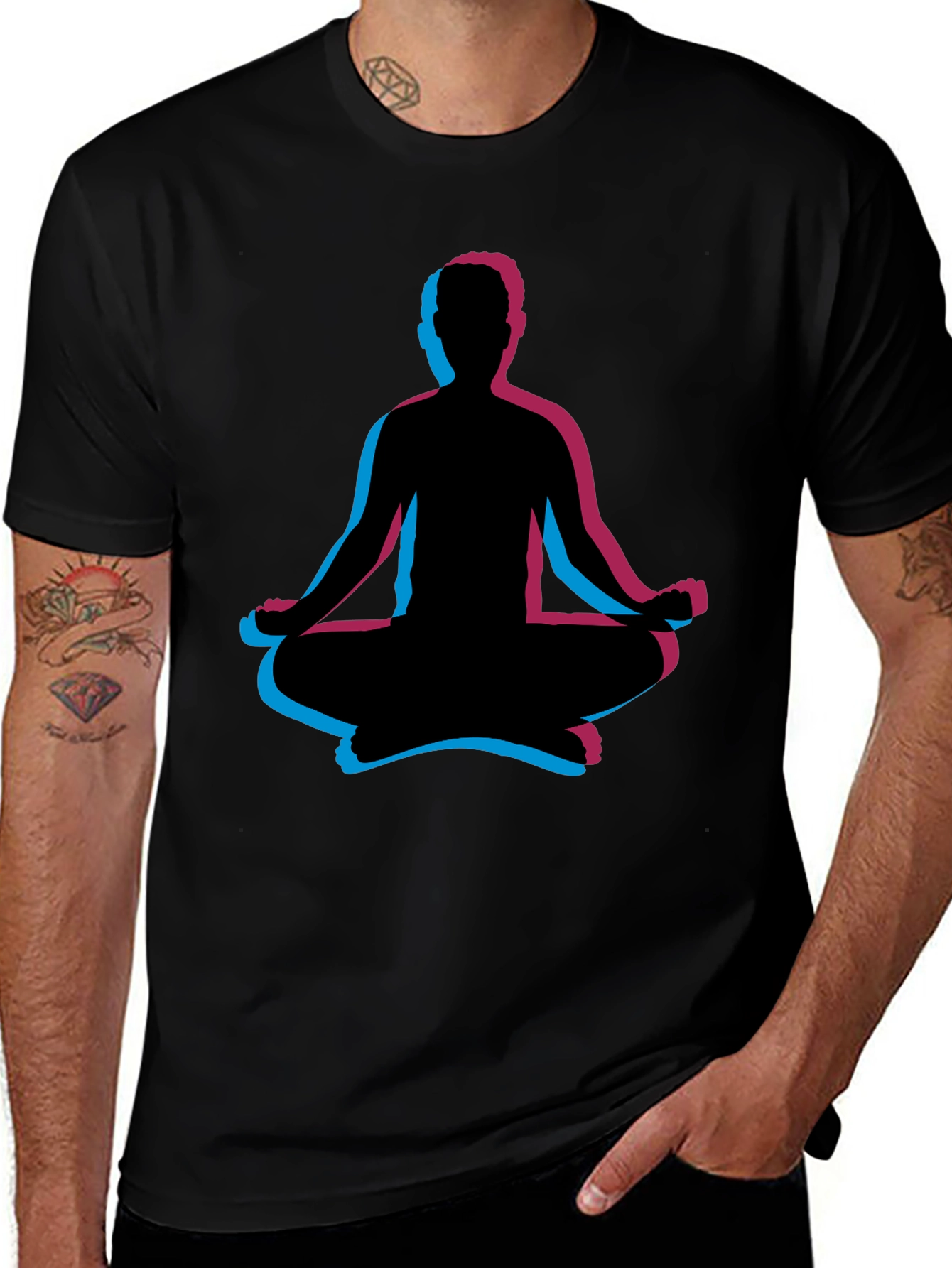 Variant 5 of Meditative Man Black T-Shirt