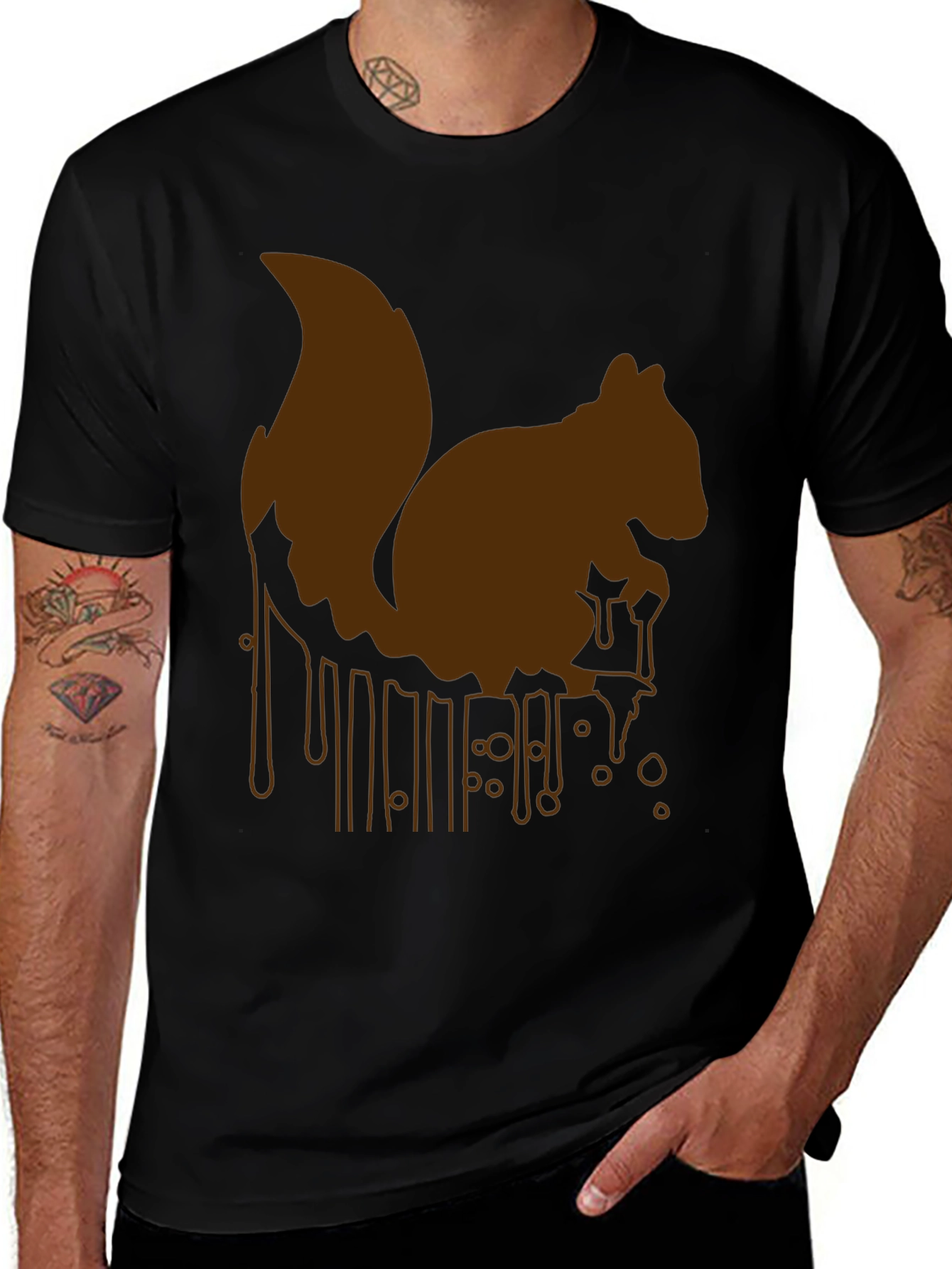 Variant 16 of Squirrel Drip Graphic Tee - Unique Animal Print
