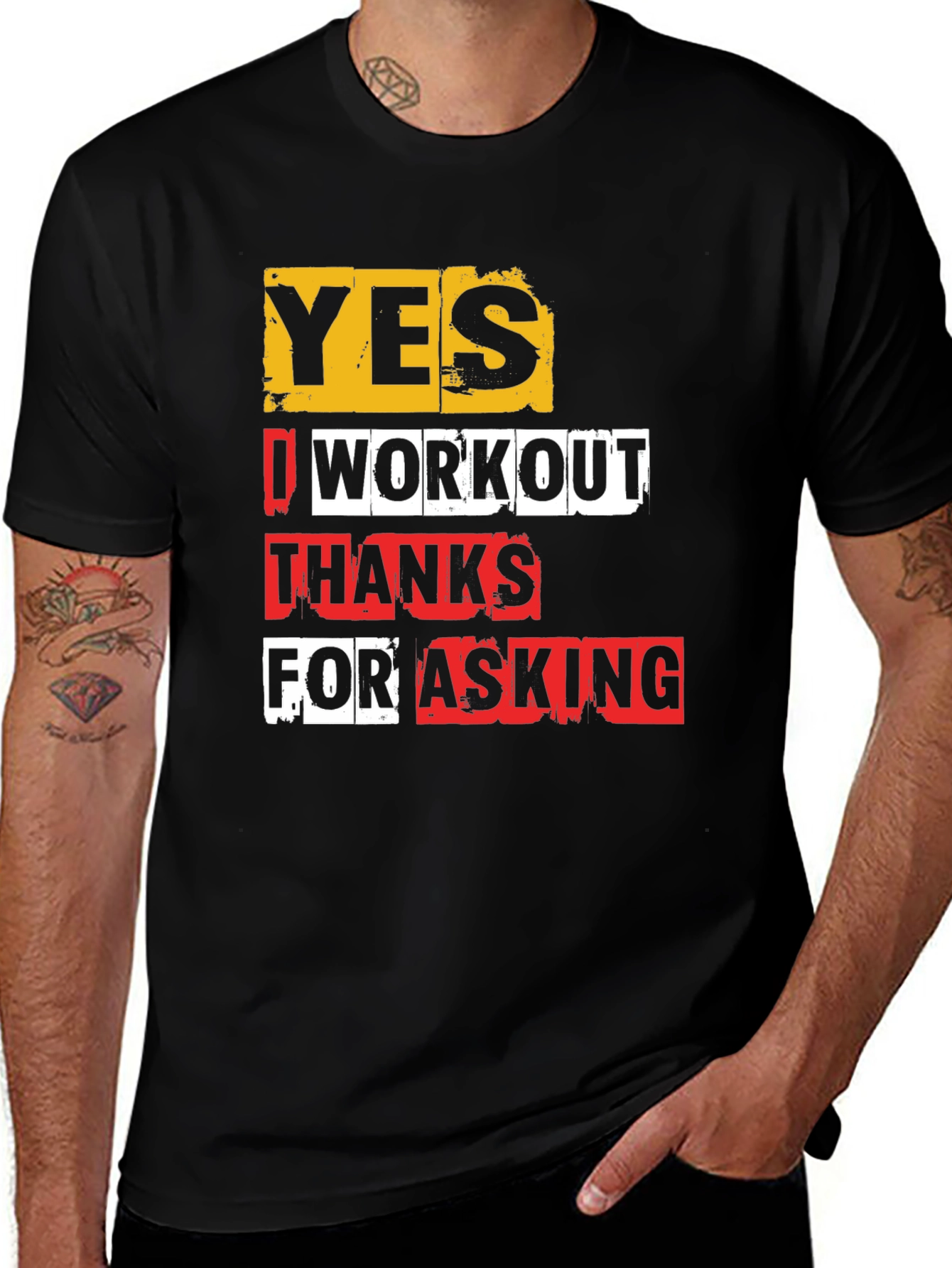 Variant 5 of Workout Gym Shirt - Yes I Workout - Funny Fitness Tee