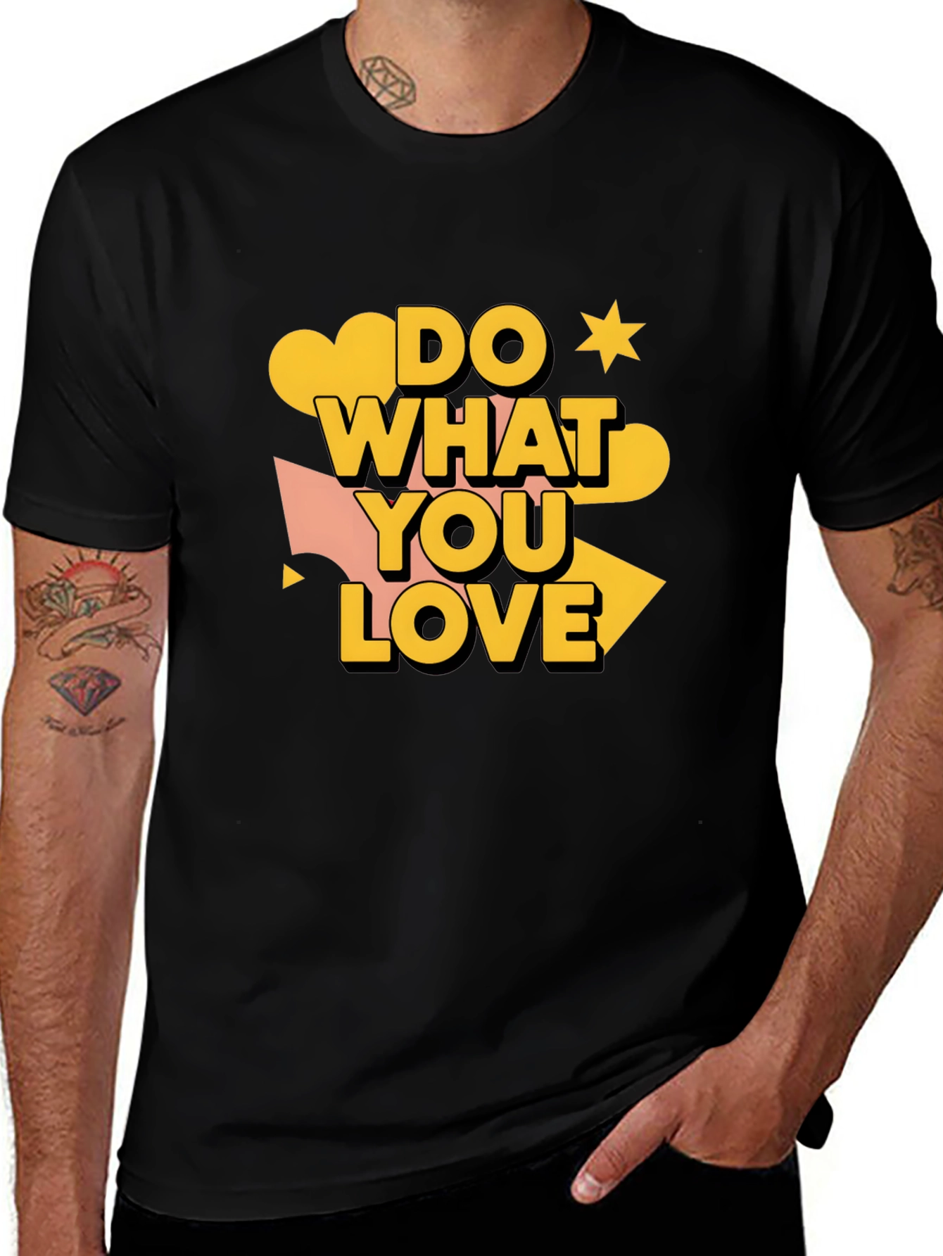 Variant 8 of Do What You Love Graphic Tee - Stylish Men's Black T-Shirt