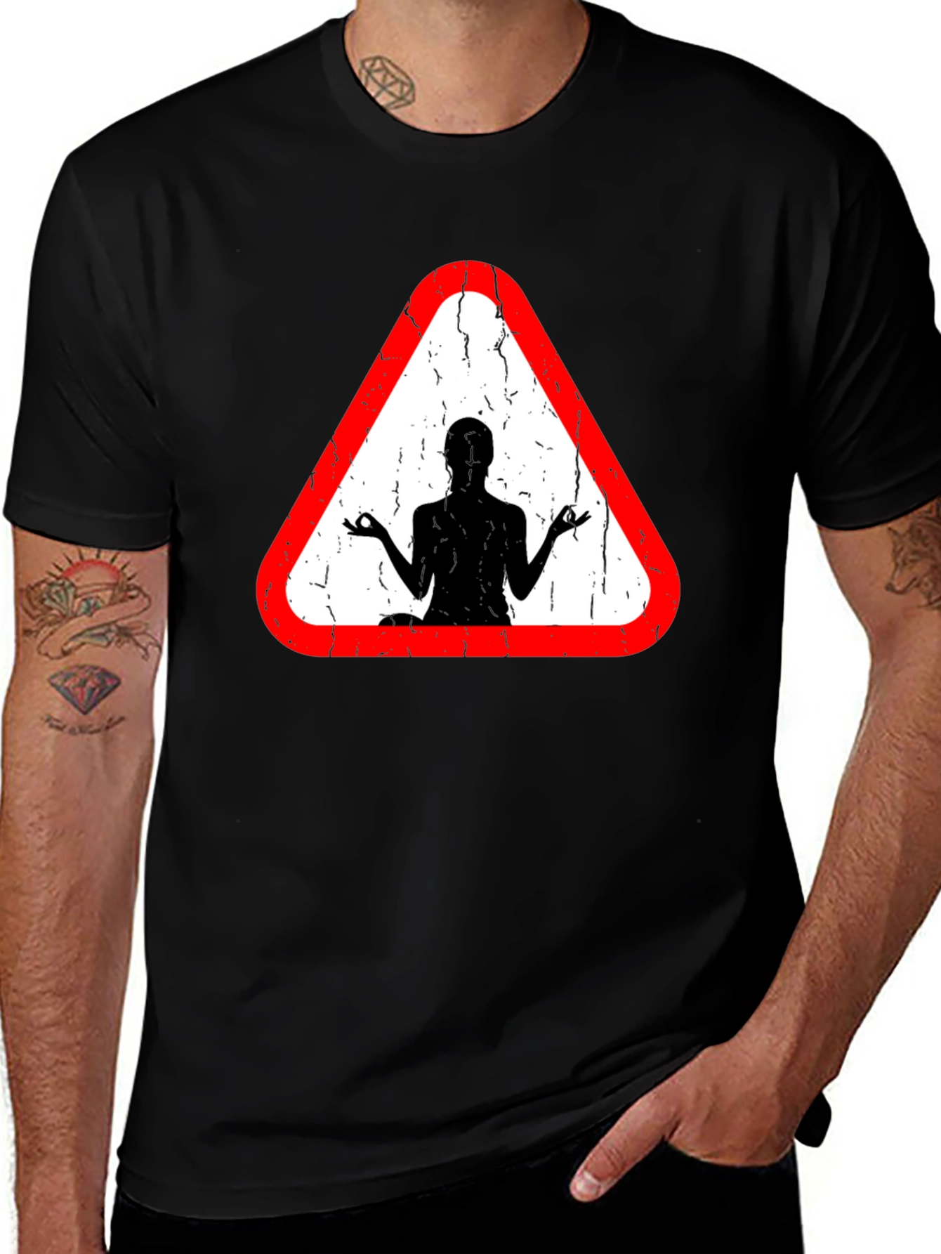 Variant 4 of Yoga Sign T-Shirt - Men's Black Tee