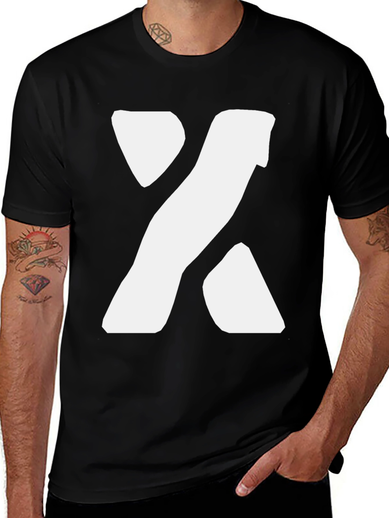 Variant 13 of Bold White X Graphic Tee - Casual Comfort