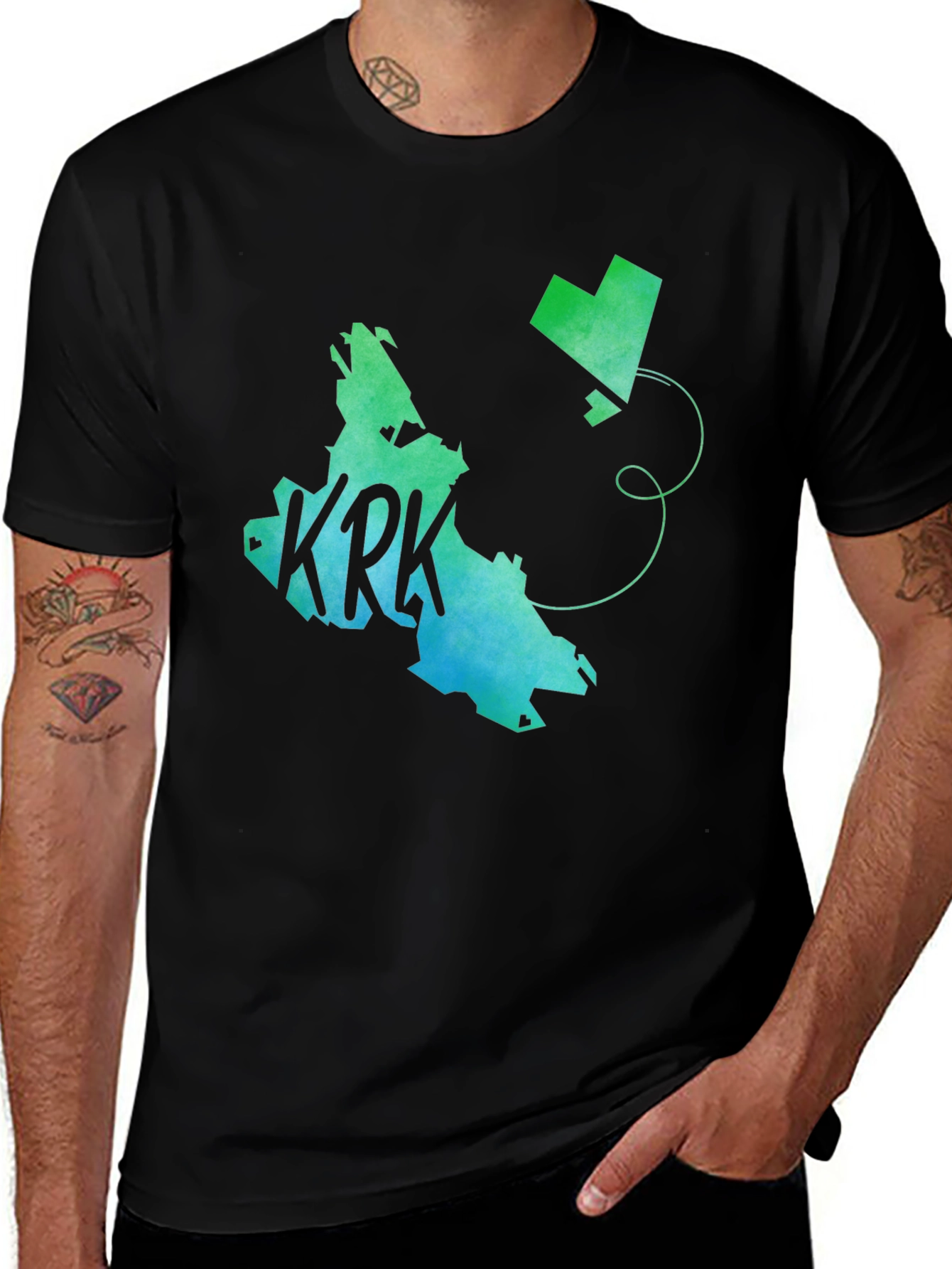KRK Island Graphic Tee - Black Cotton T-Shirt