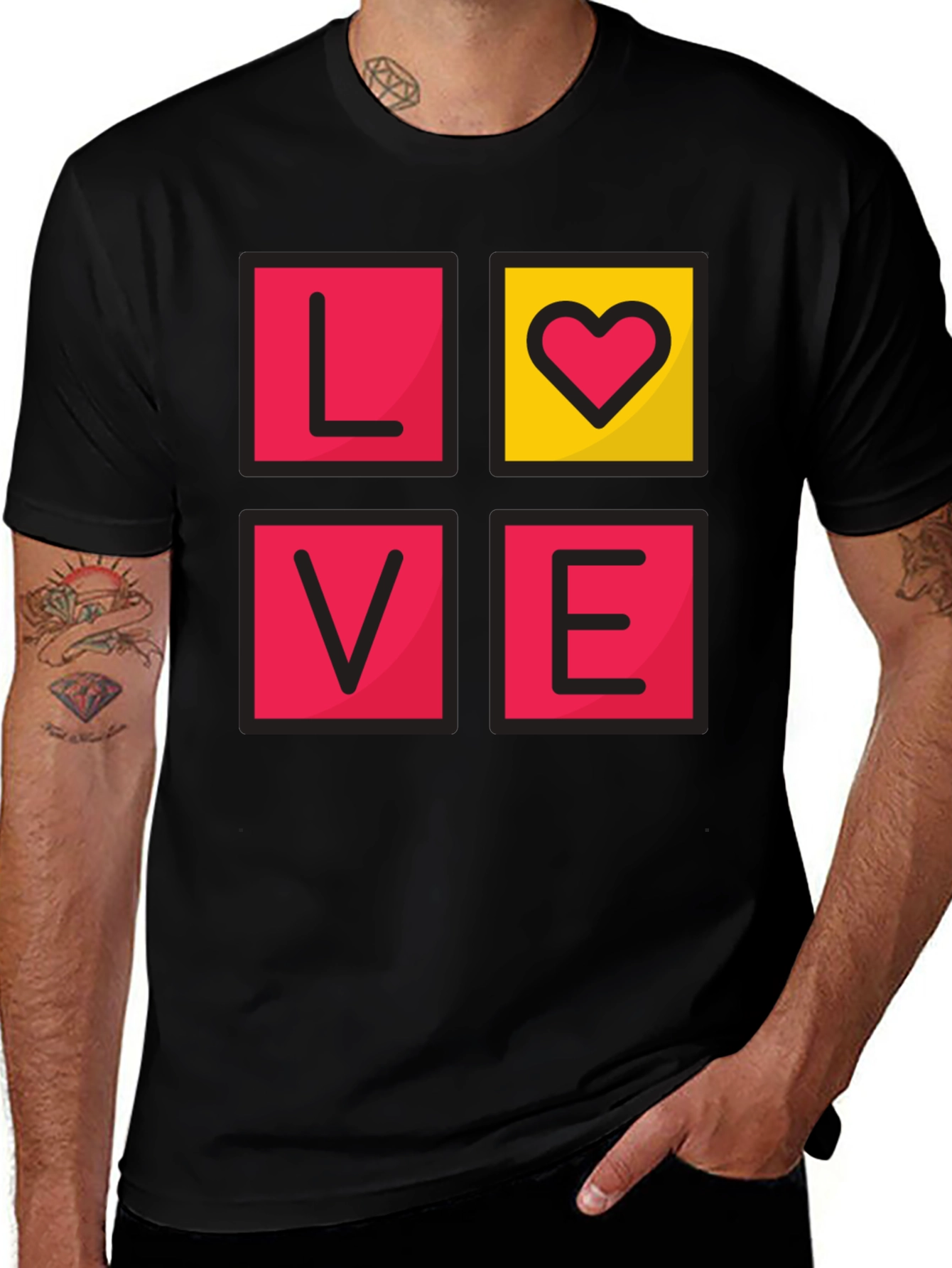 Variant 30 of LOVE Graphic Tee - Men's Black T-Shirt