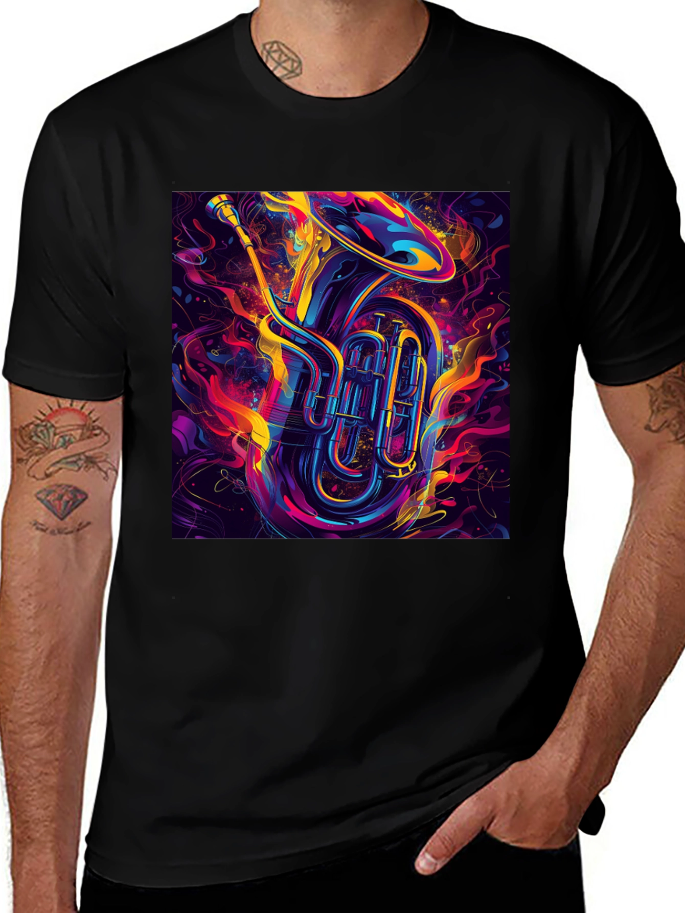 Variant 23 of Vibrant Tuba Graphic Tee - Musical Instrument Shirt