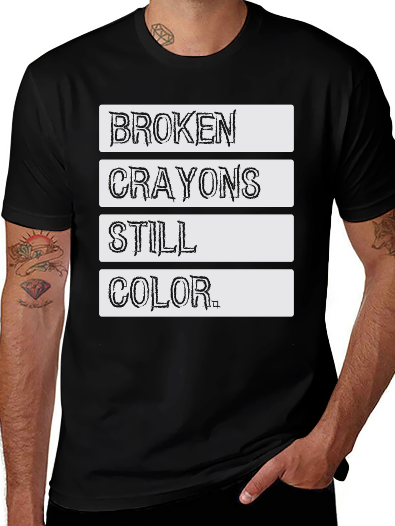 Variant 27 of Broken Crayons Still Color Graphic T-Shirt
