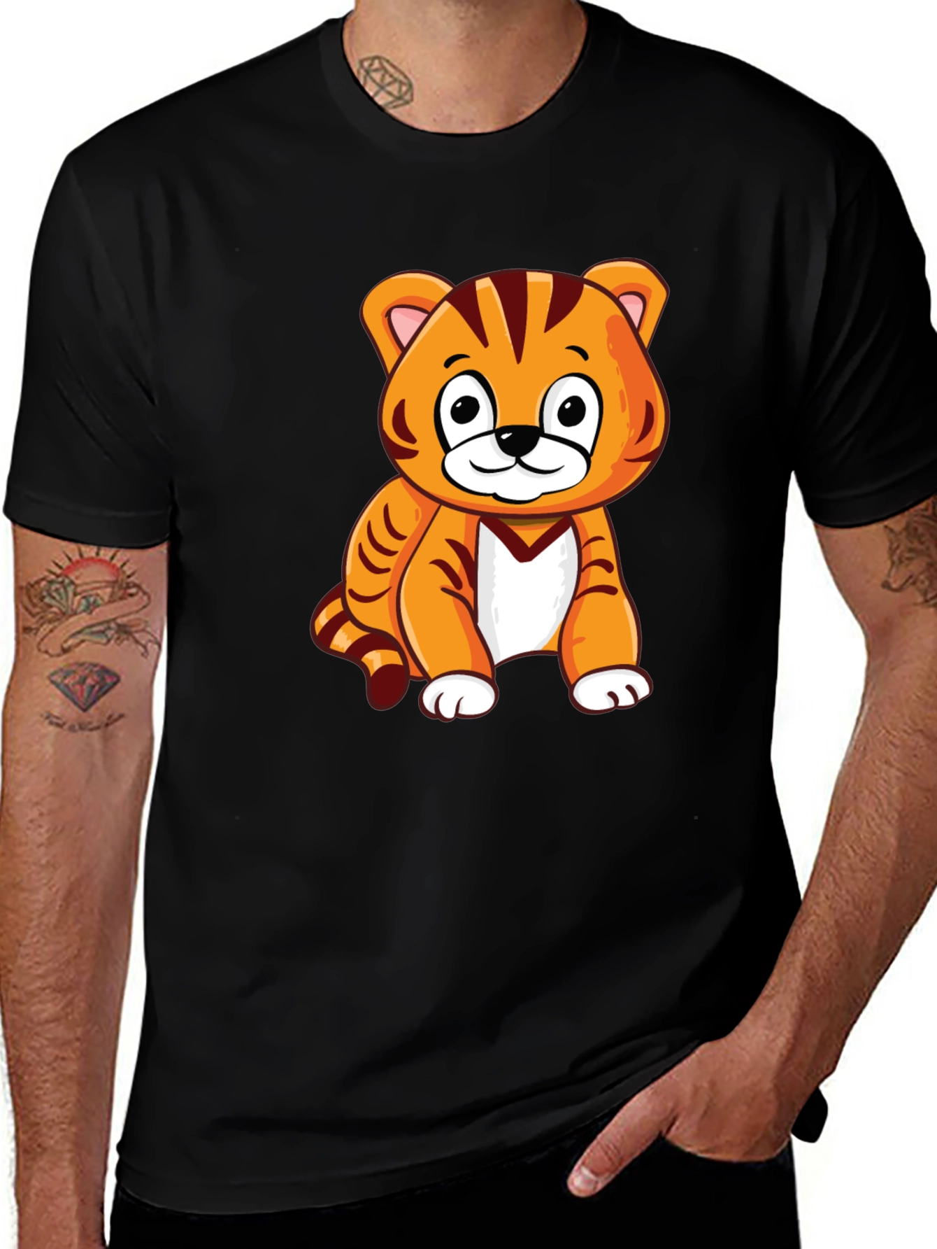 Variant 11 of Cute Cartoon Tiger Graphic Print T-Shirt