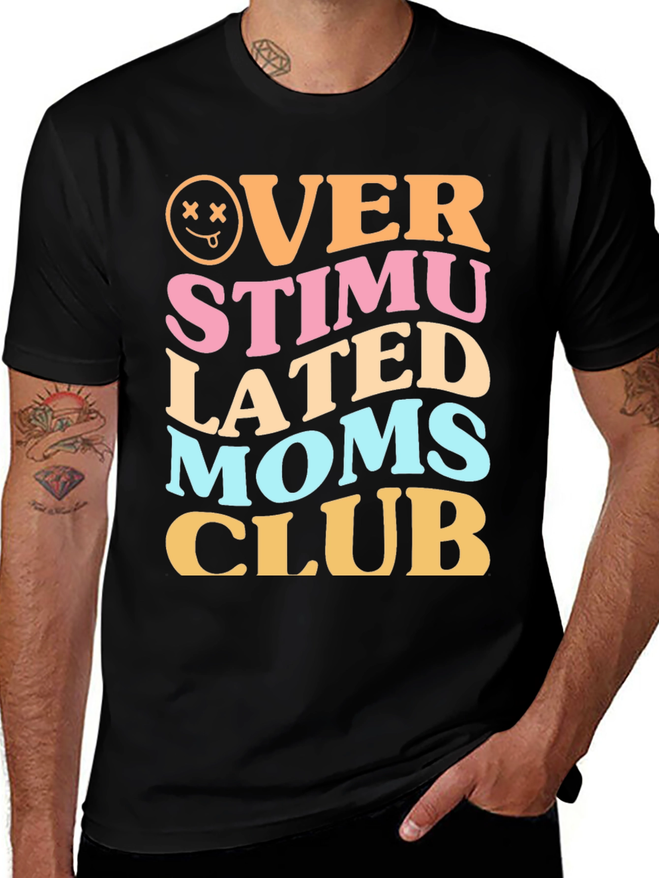 Variant 24 of Overstimulated Moms Club Graphic Tee