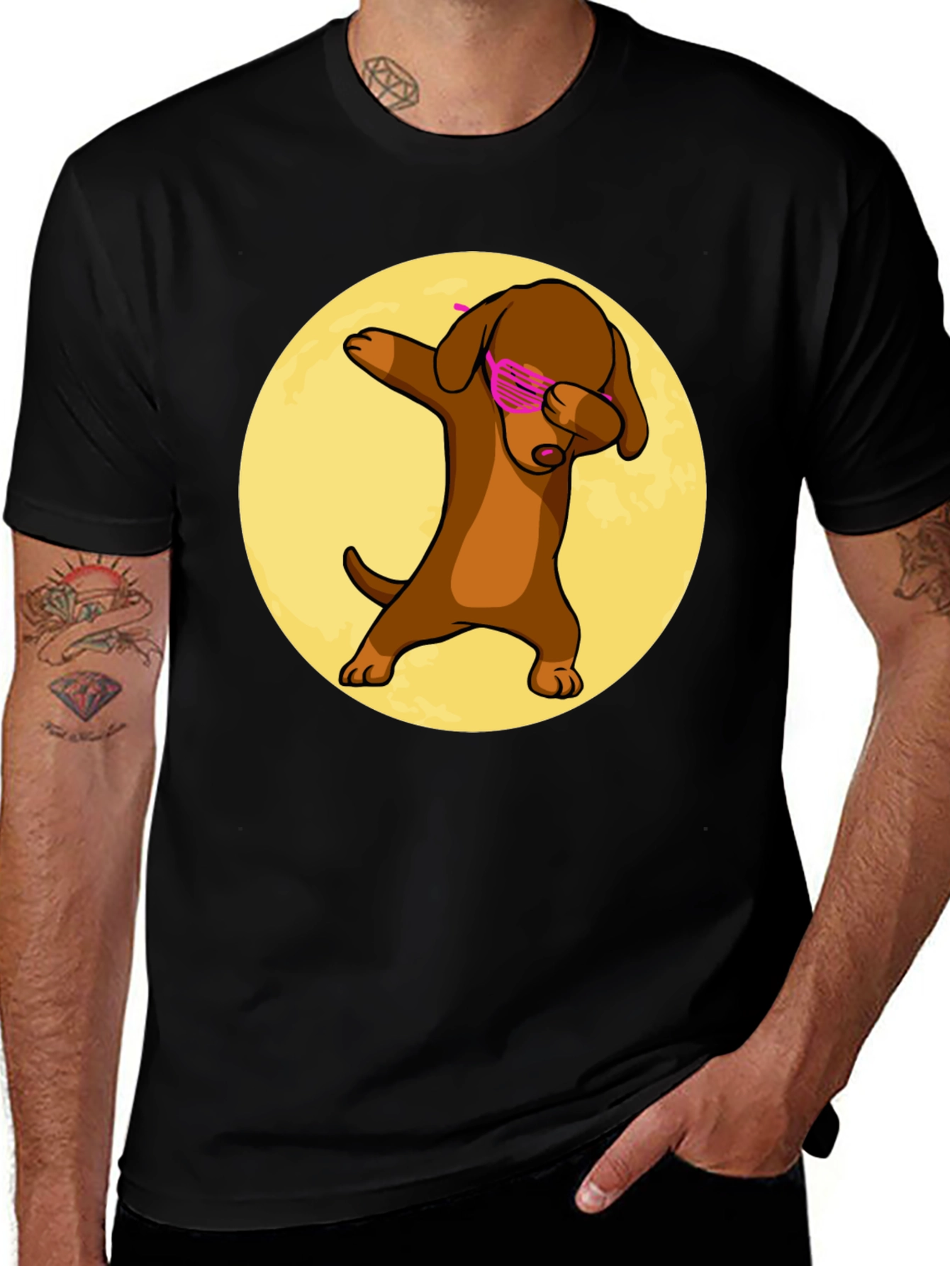 Dabbing Dog T-Shirt - Cartoon Style