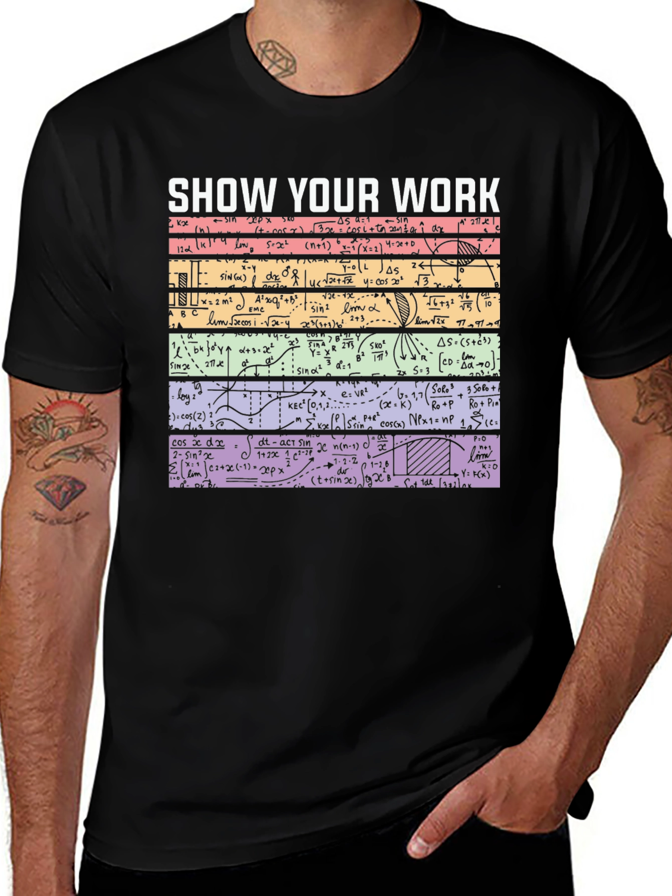 Variant 6 of Show Your Work Math Equations Graphic Tee