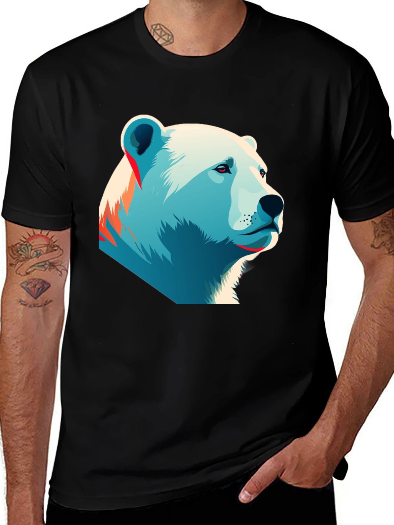 Variant 30 of Polar Bear Graphic Tee - Black