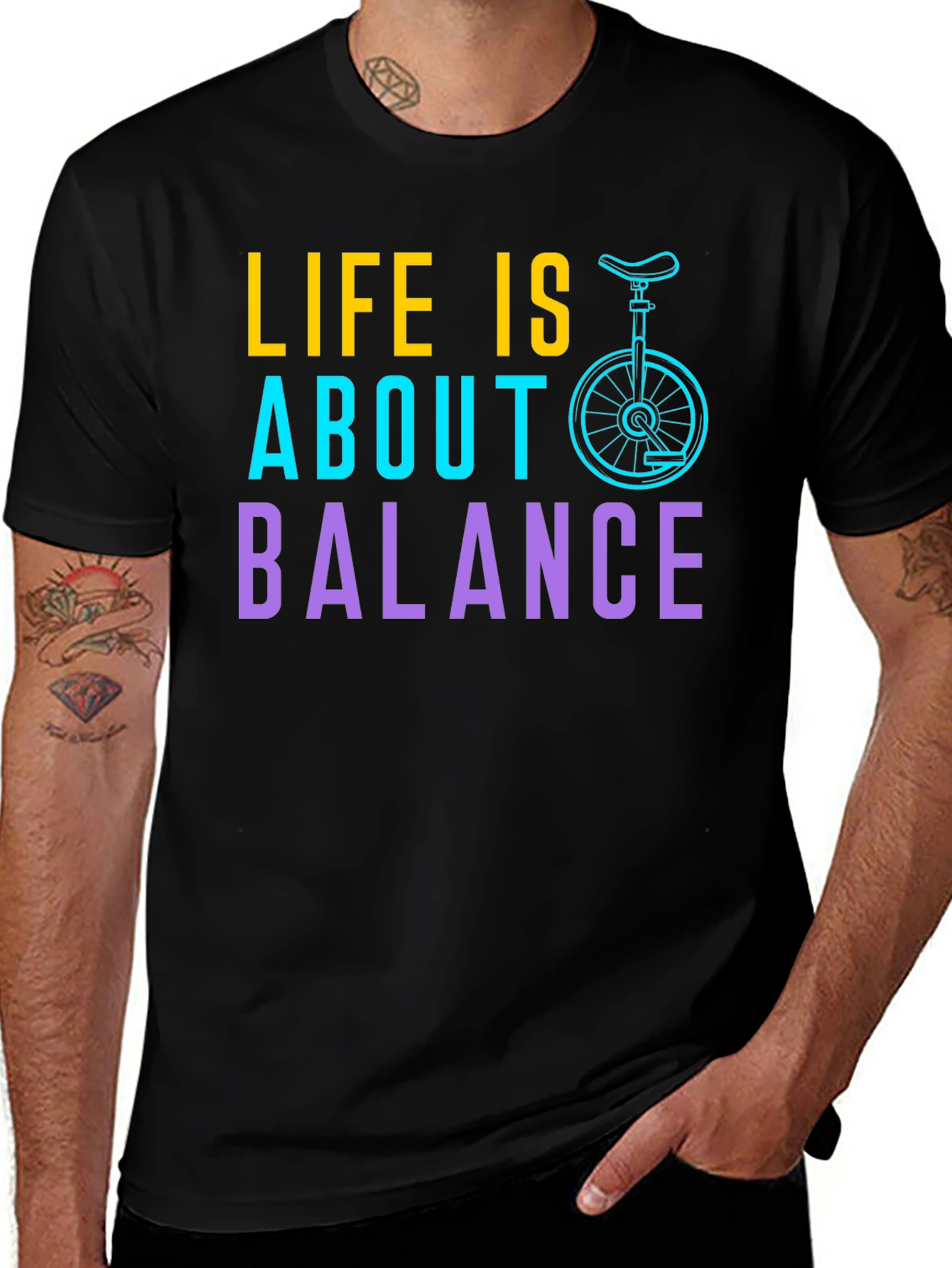 Variant 5 of Life is About Balance Unicycle Graphic Tee
