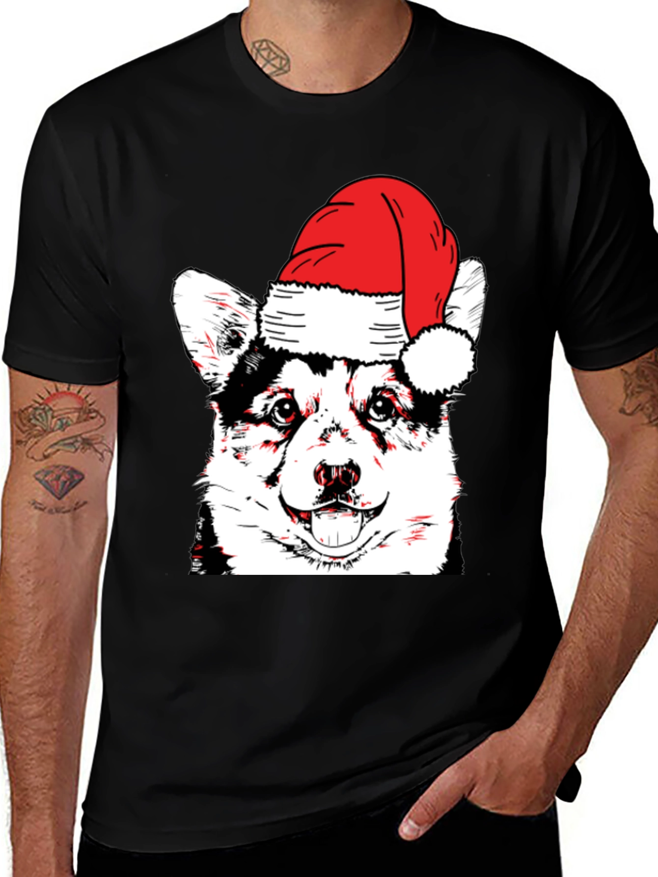 Variant 30 of Festive Dog T-Shirt - Holiday Husky