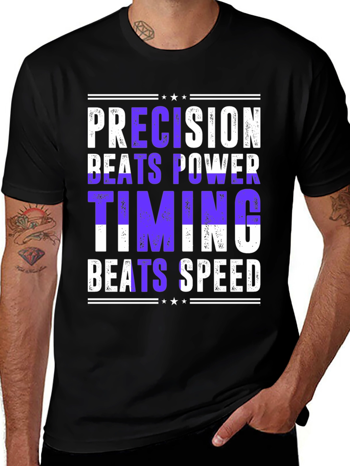 Variant 29 of Precision Beats Power Timing Beats Speed Graphic T-Shirt