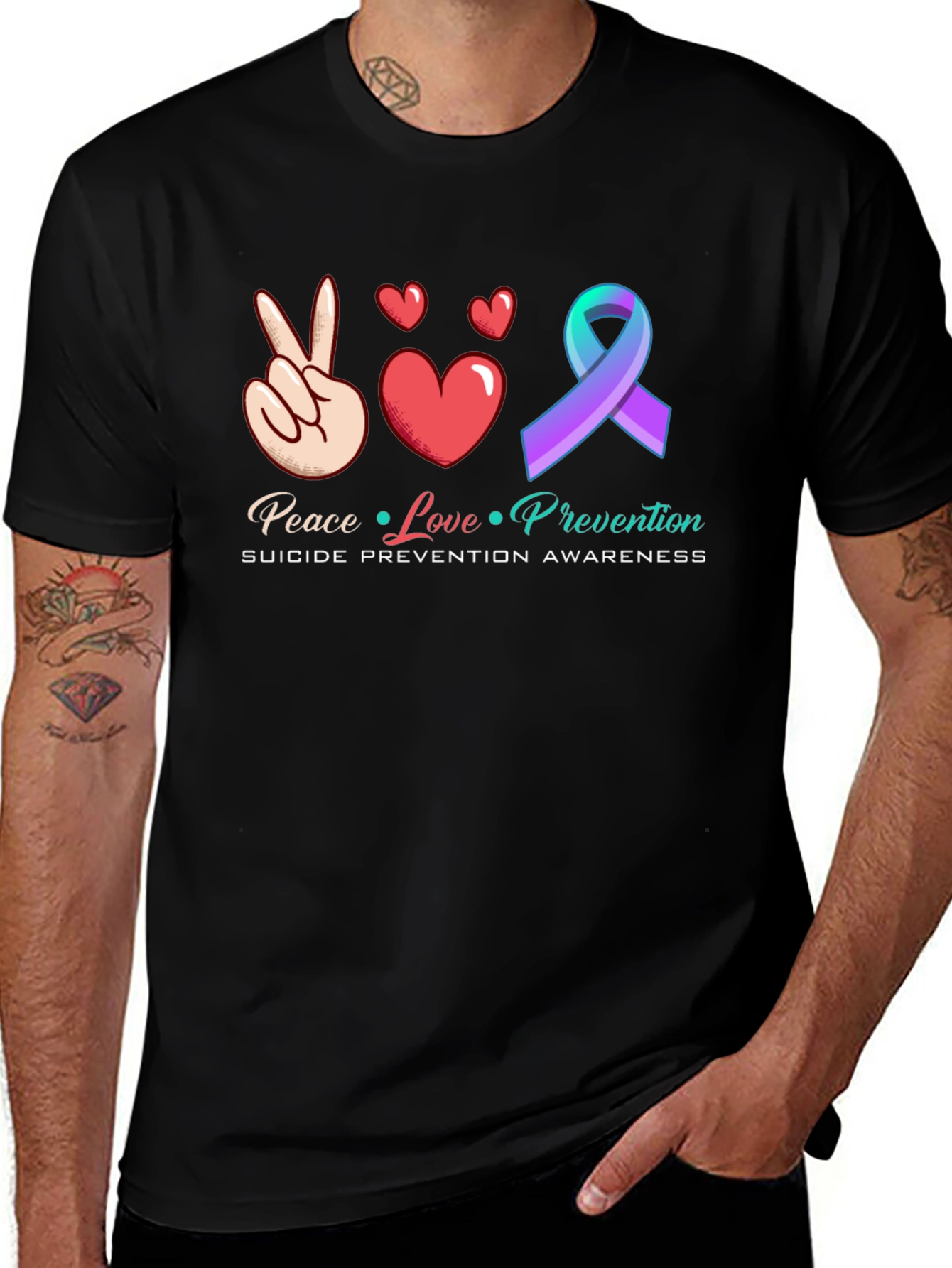Peace Love Prevention Suicide Awareness T-Shirt