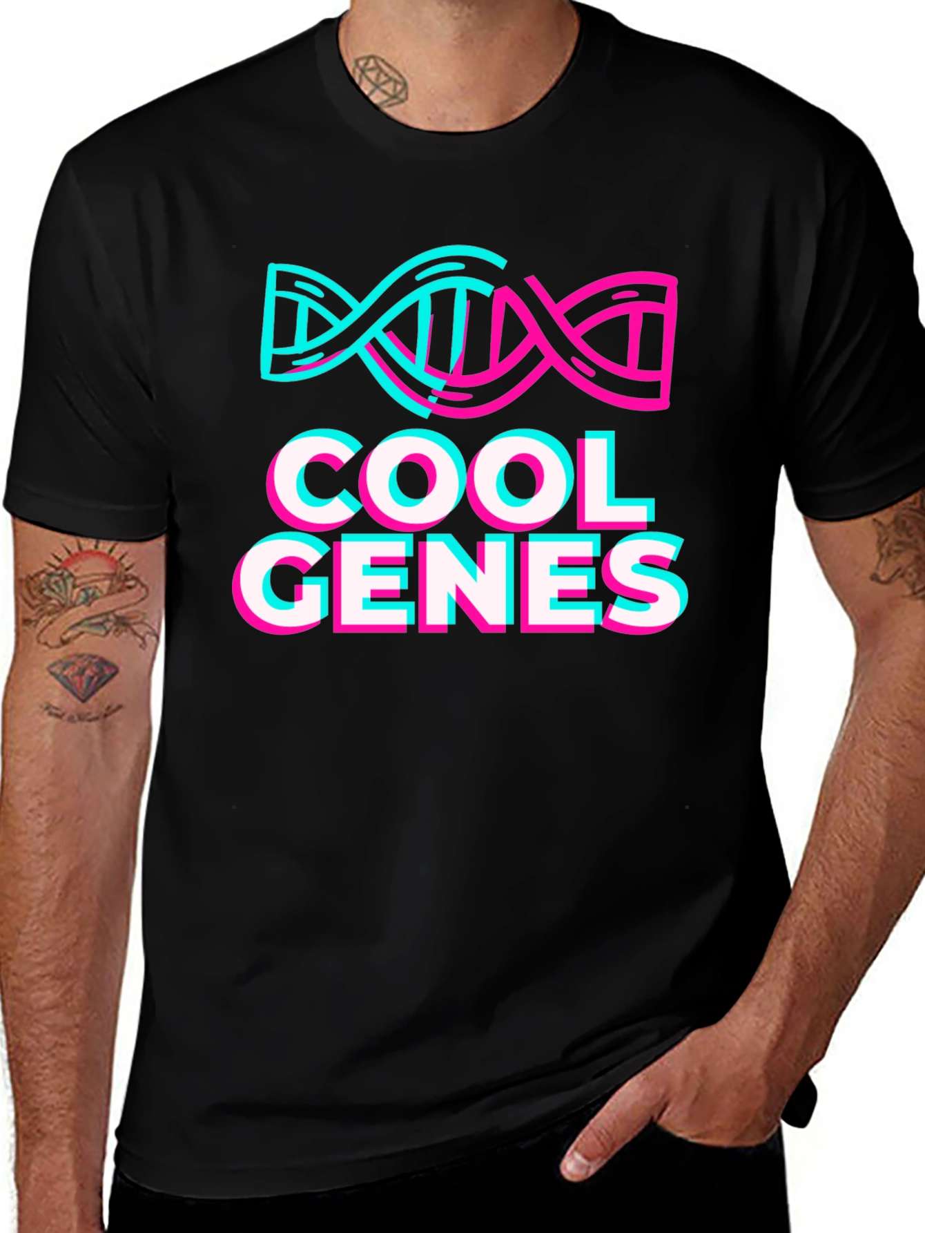 Variant 25 of Cool Genes Graphic T-Shirt - Fun DNA Design!