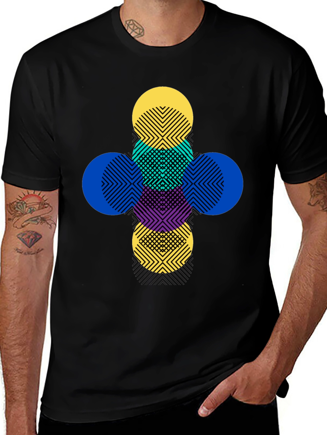 Variant 21 of Geometric Circles Graphic Tee - Modern Pattern T-Shirt