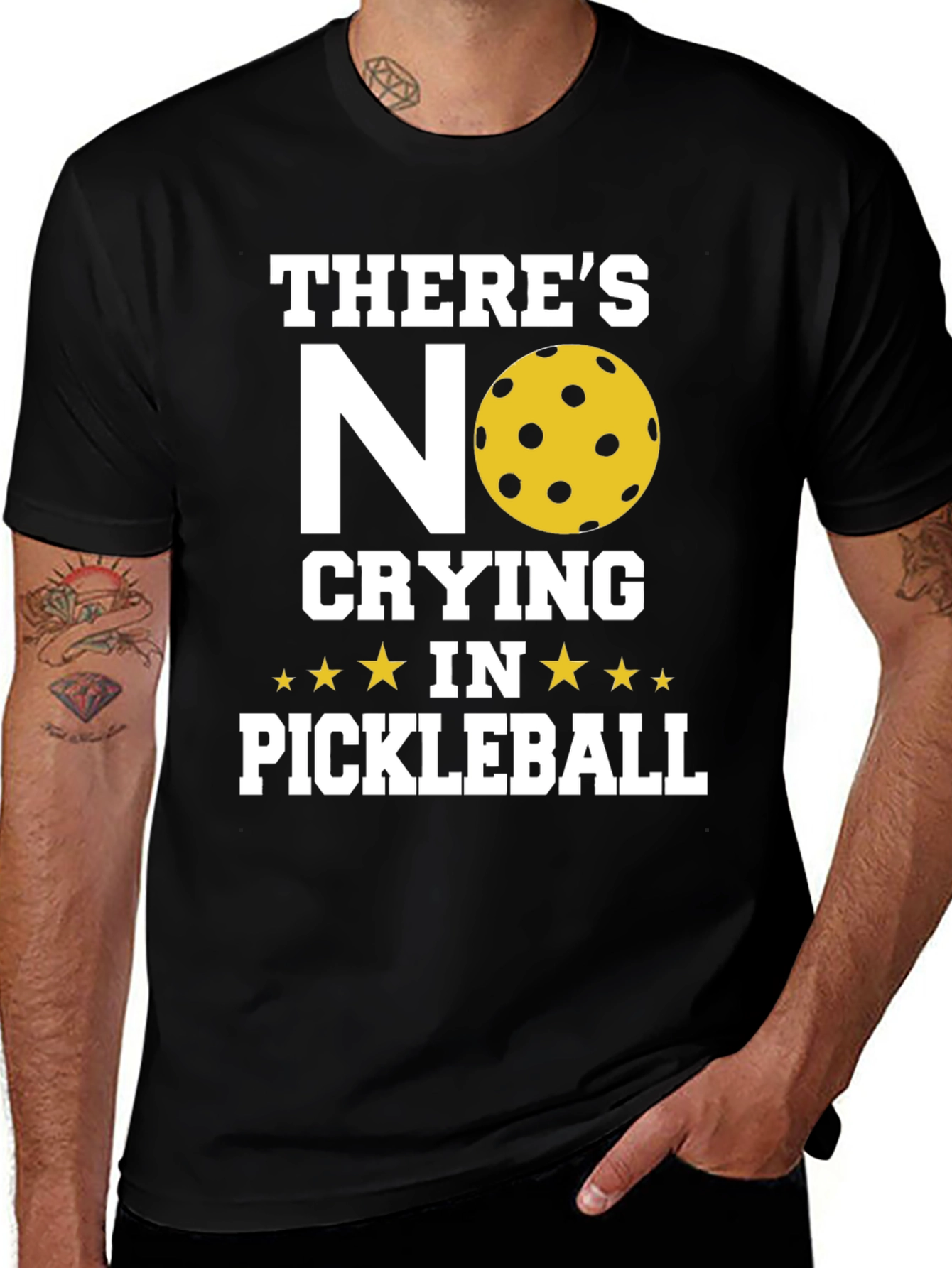 Variant 22 of Funny Pickleball T-Shirt - No Crying In Pickleball