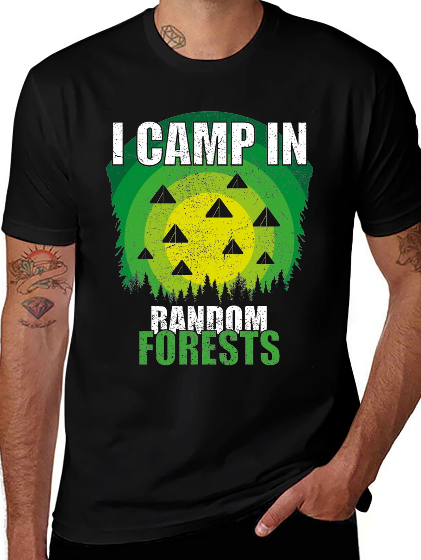 Variant 28 of I Camp In Random Forests Graphic Tee