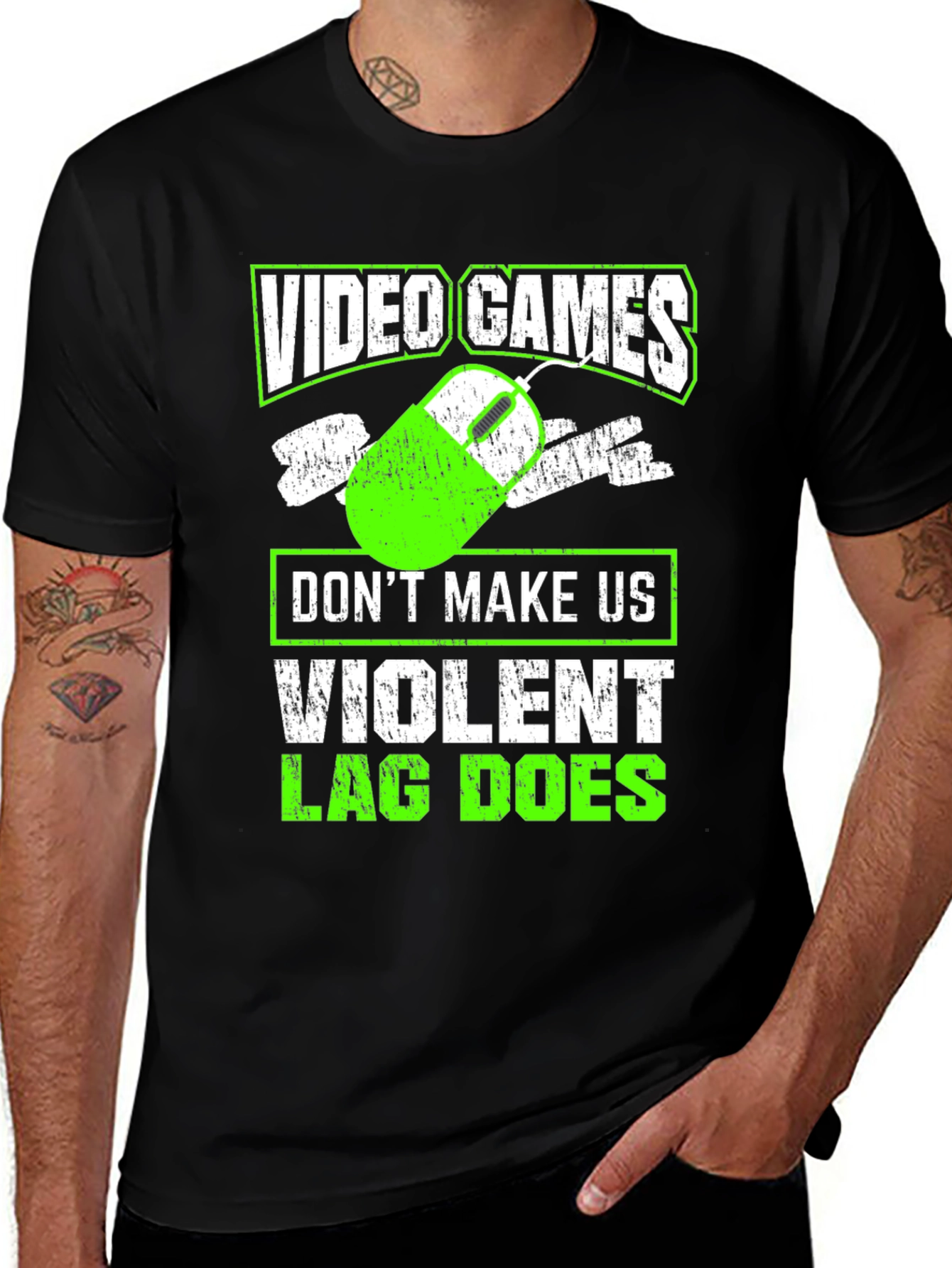 Variant 4 of Video Games T-Shirt: Don't Make Us Violent, Lag Does