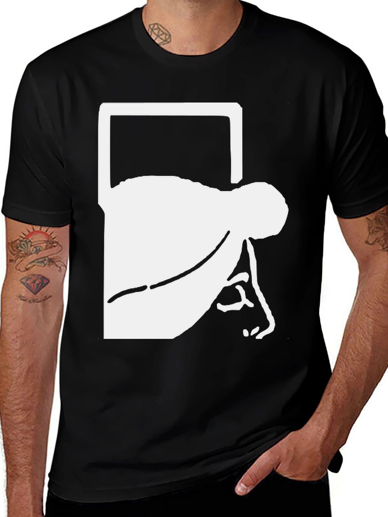 Variant 20 of Abstract Silhouette Graphic Tee - Black