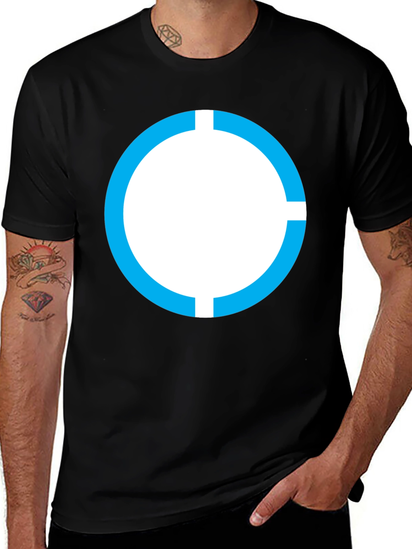 Variant 17 of Modern Circle Graphic Tee - Black