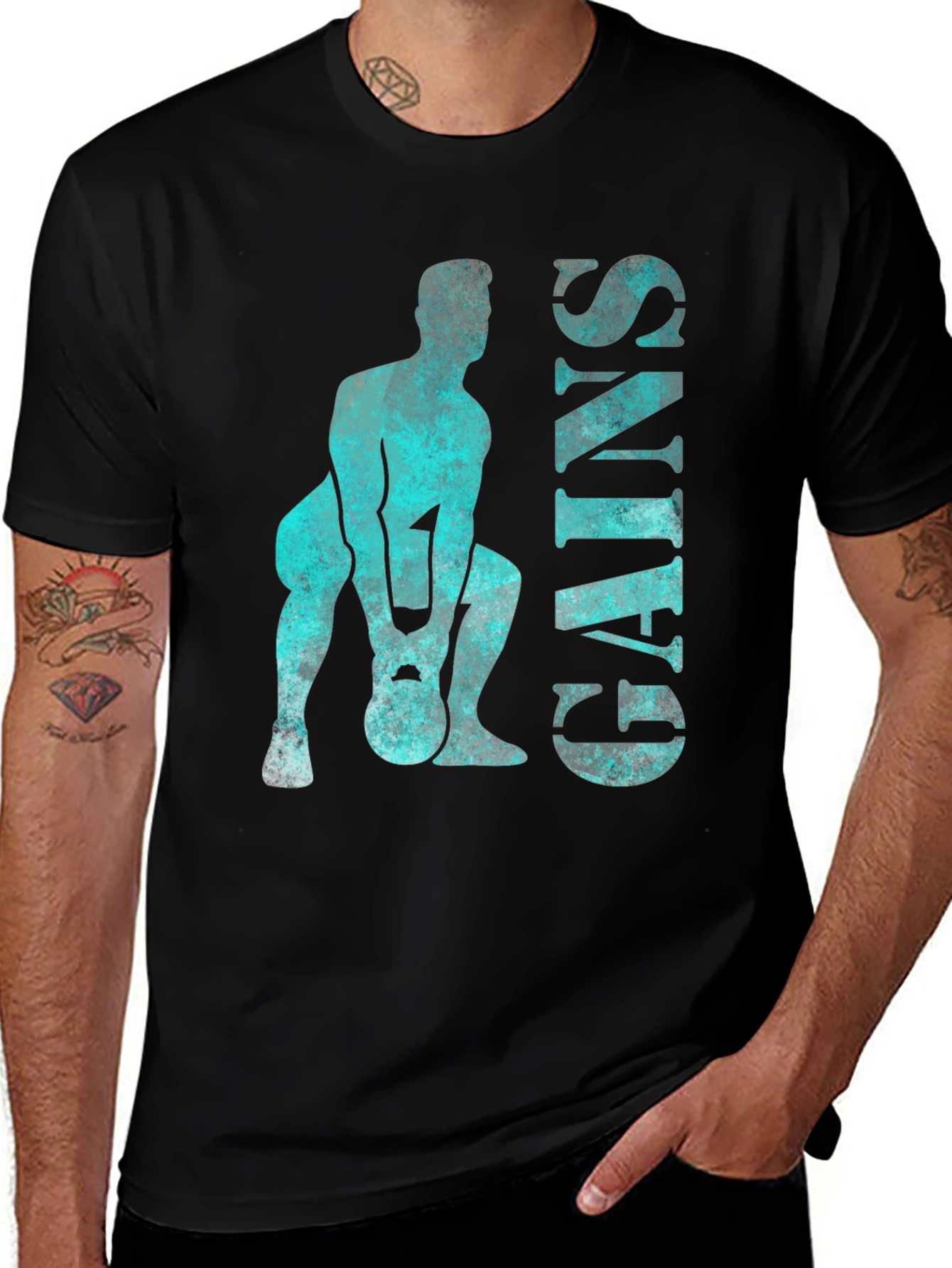 Variant 29 of Gains Kettlebell Workout T-Shirt